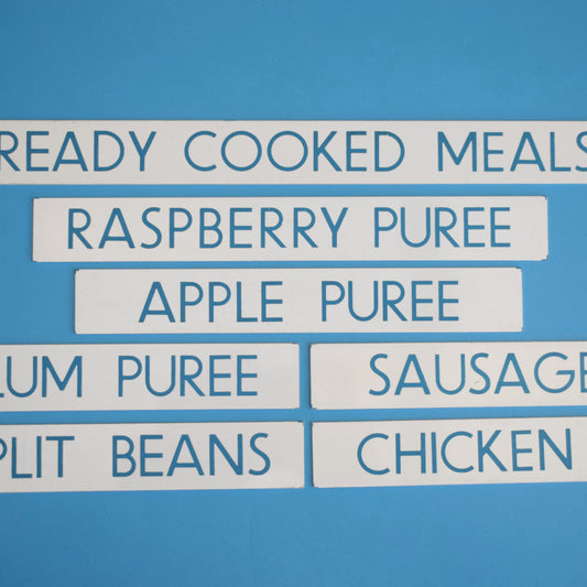 Vintage 1980s Small Plastic Supermarket Signs - Food