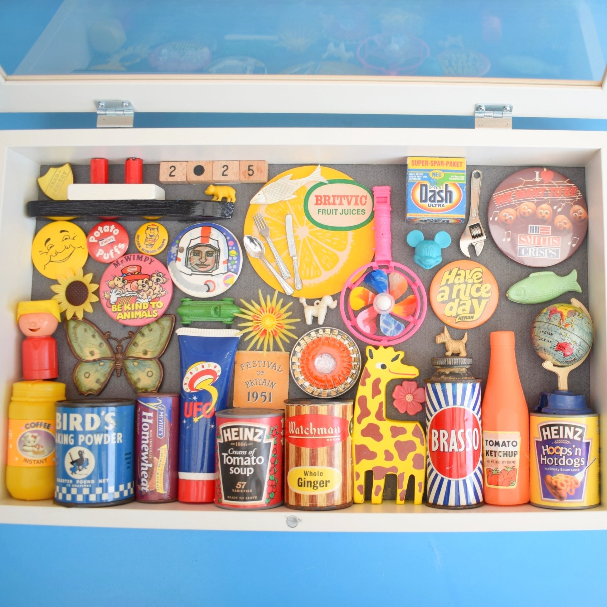 Vintage Mixed Wooden Display Box & Amazing Vintage Contents by Pineapple Retro