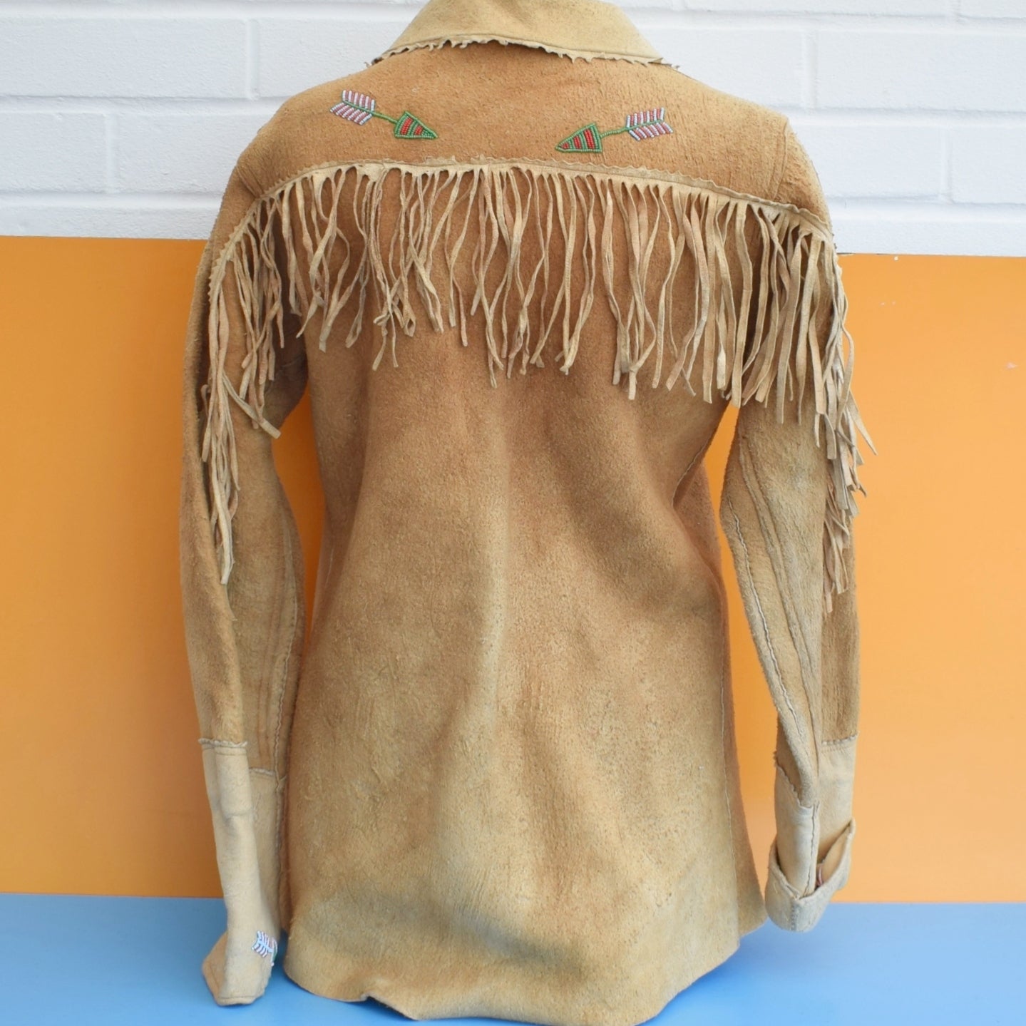 Vintage 1960s Suede, Tasselled, Beaded Jacket - American
