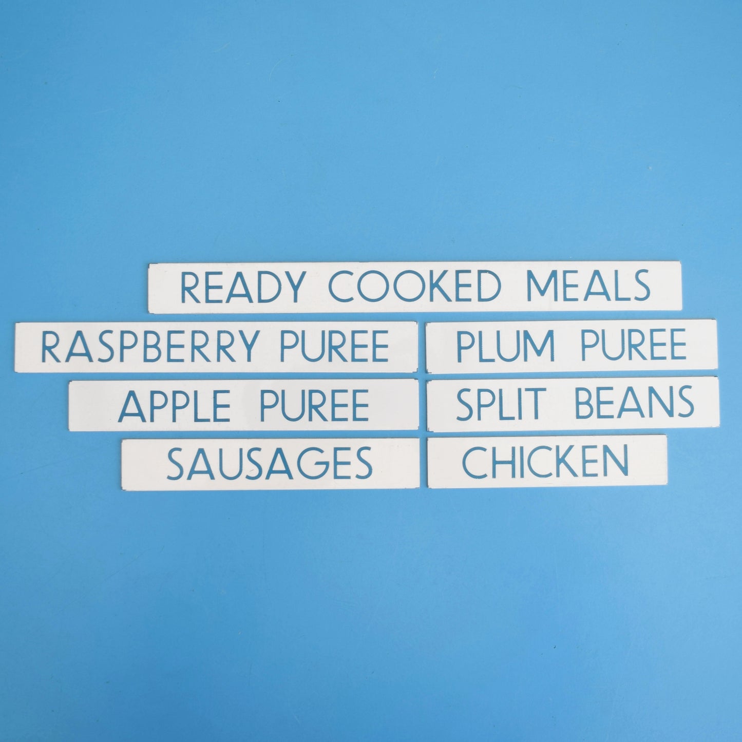 Vintage 1980s Small Plastic Supermarket Signs - Food by Pineapple Retro
