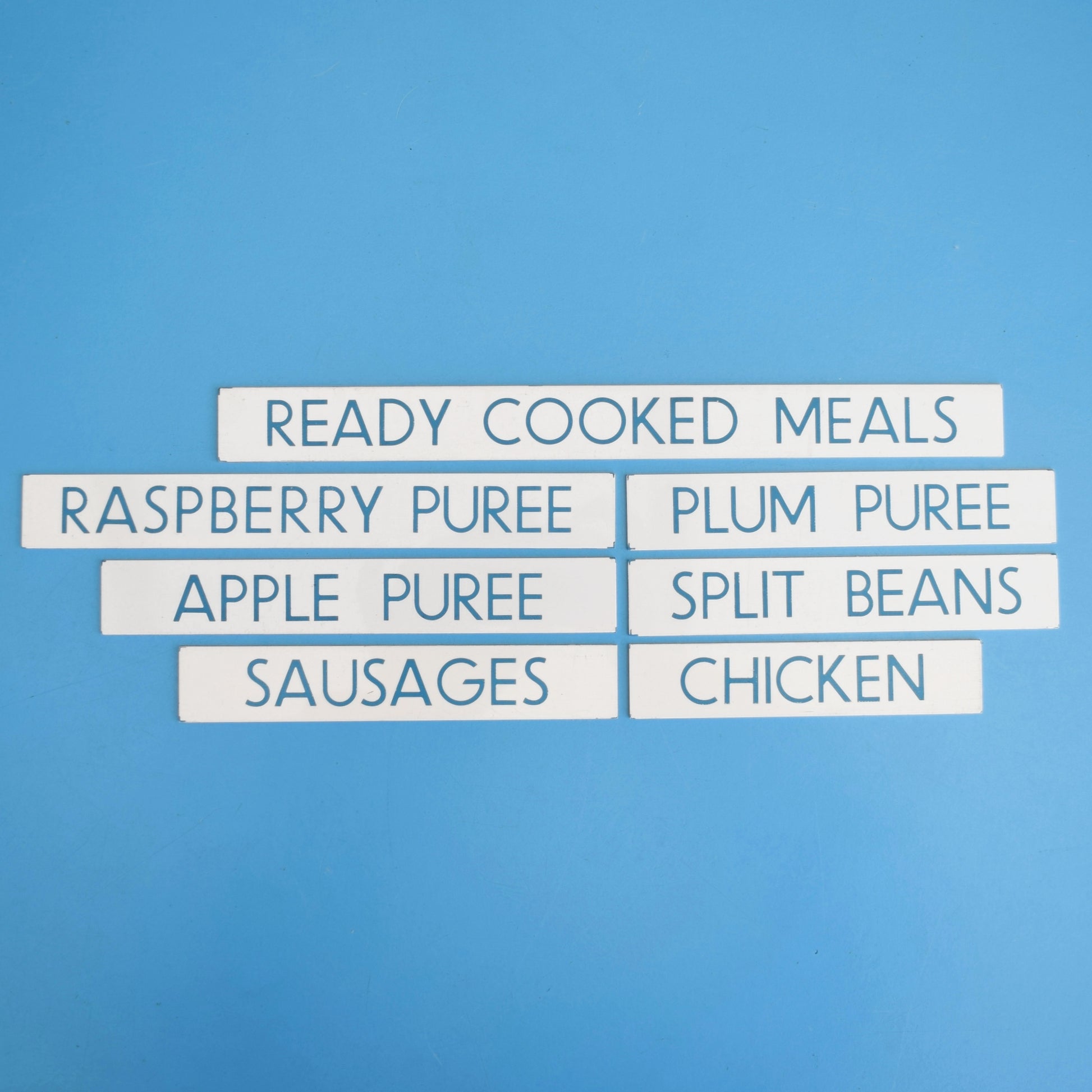 Vintage 1980s Small Plastic Supermarket Signs - Food by Pineapple Retro