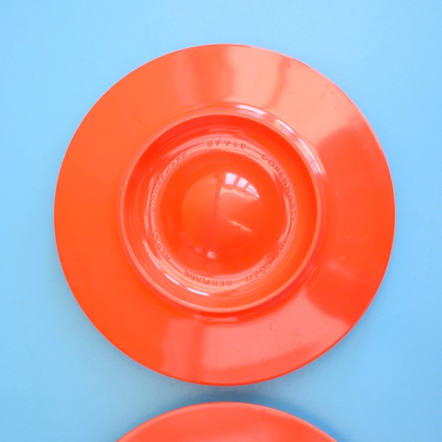 Vintage 1970s Melamine Egg Cups Plastic - Danish Rosti - Orange x2 by Pineapple Retro
