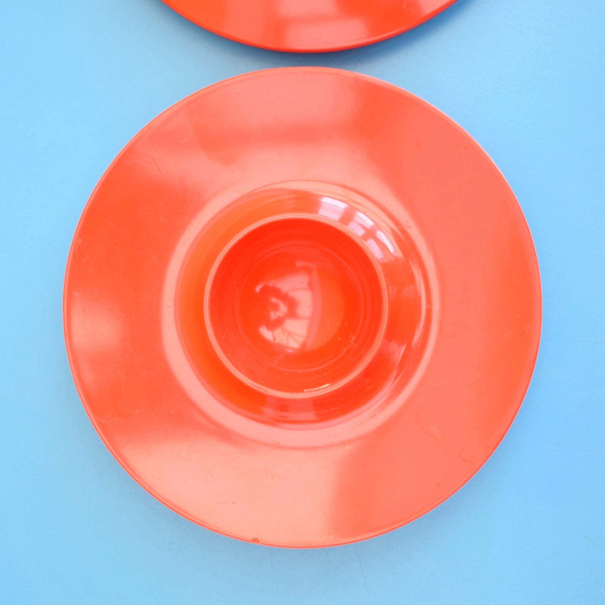 Vintage 1970s Melamine Egg Cups Plastic - Danish Rosti - Orange x2 by Pineapple Retro