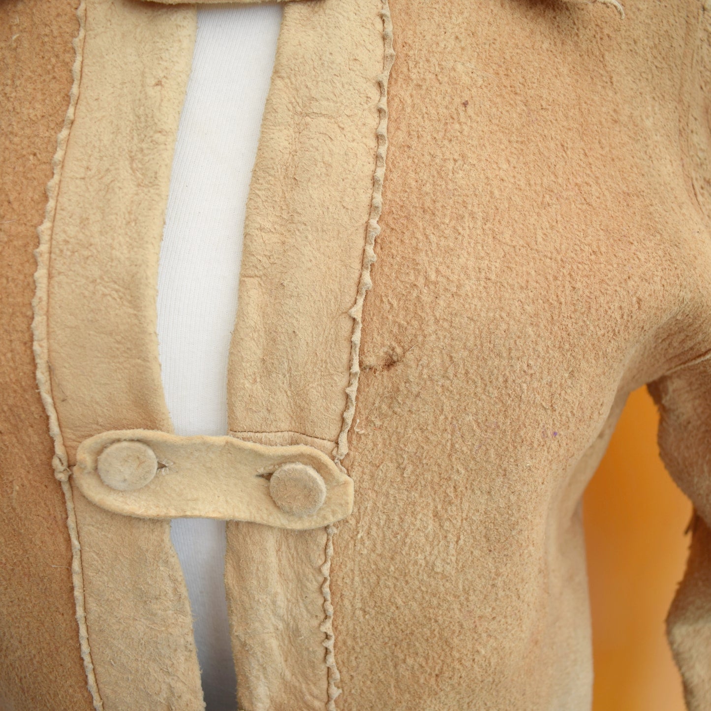 Vintage 1960s Suede, Tasselled, Beaded Jacket - American