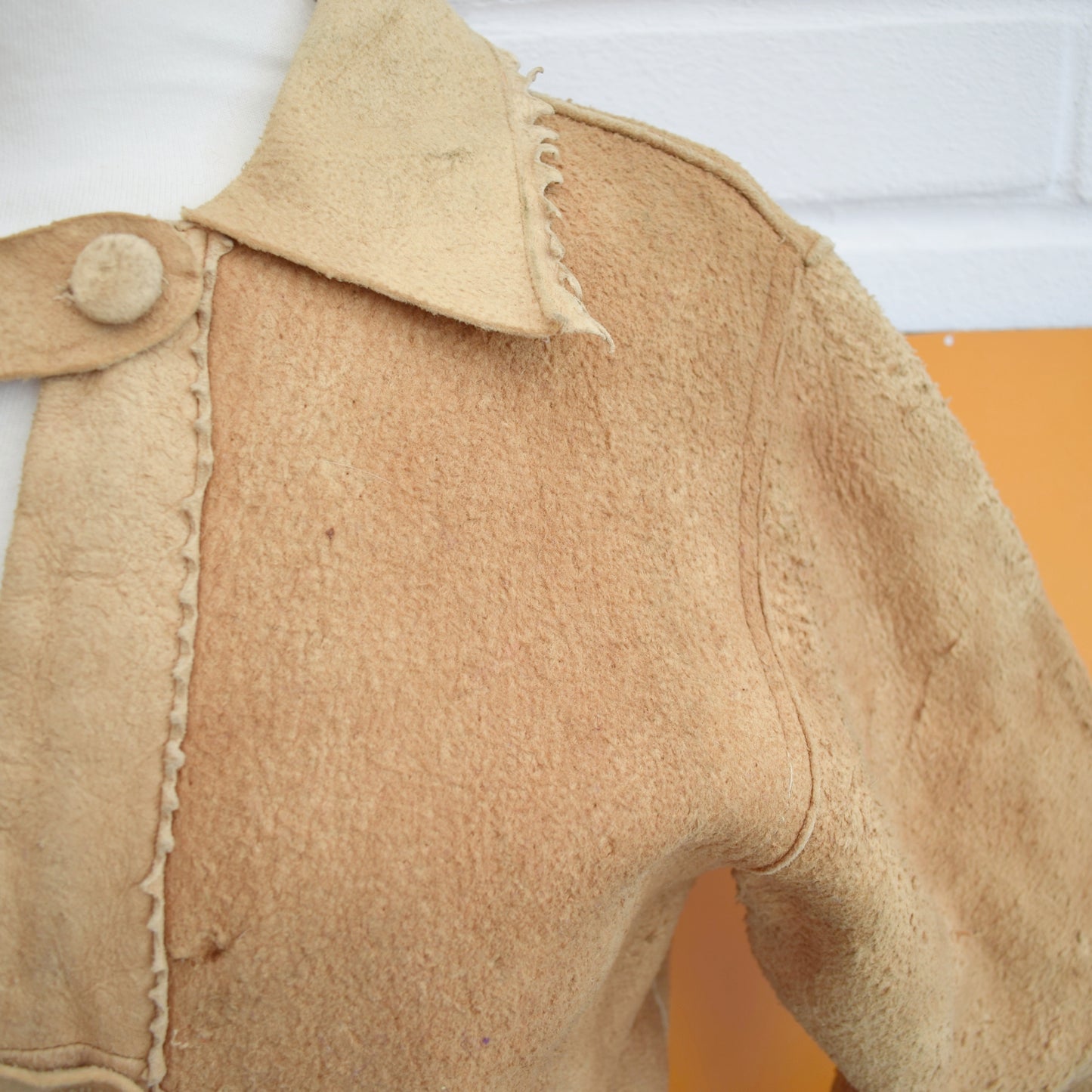 Vintage 1960s Suede, Tasselled, Beaded Jacket - American