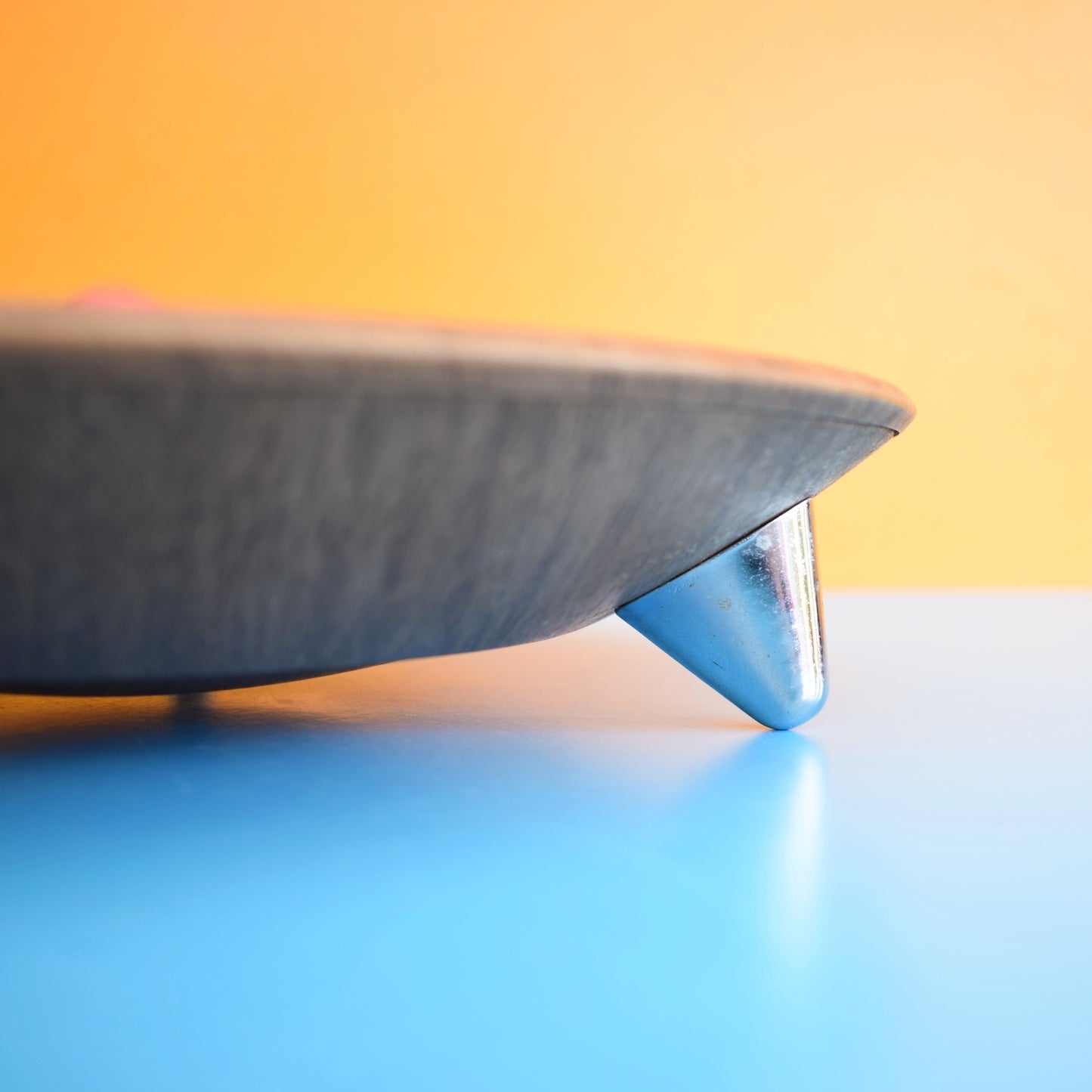 Vintage 1960s Atomic Metal  (Wood Effect) Fruit Bowl .