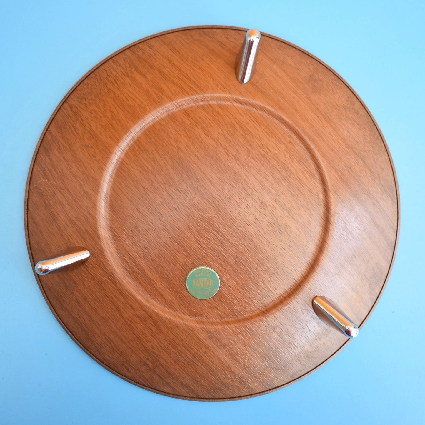 Vintage 1960s Atomic Metal  (Wood Effect) Fruit Bowl .