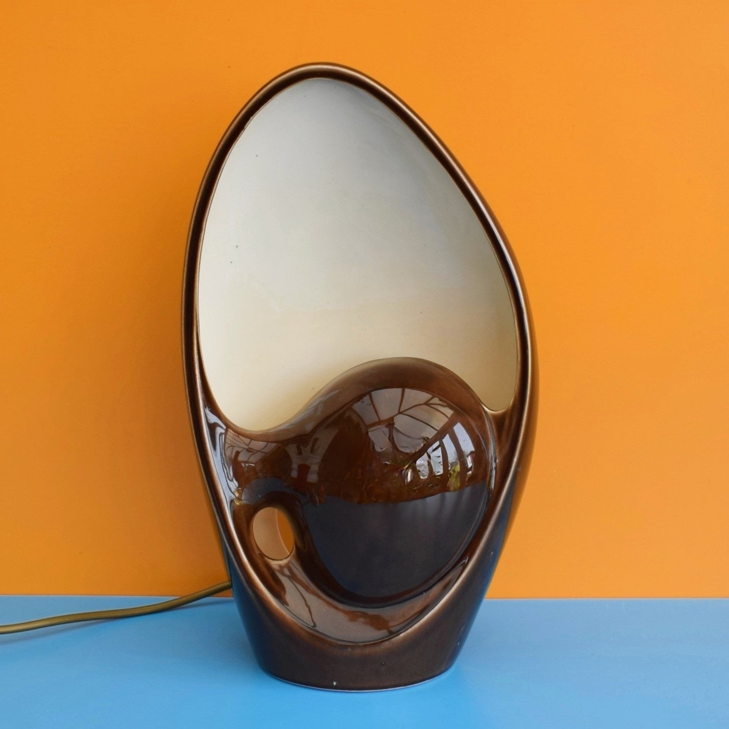 Vintage 1960s Holkham Pottery Table Lamp - Brown by Vintage