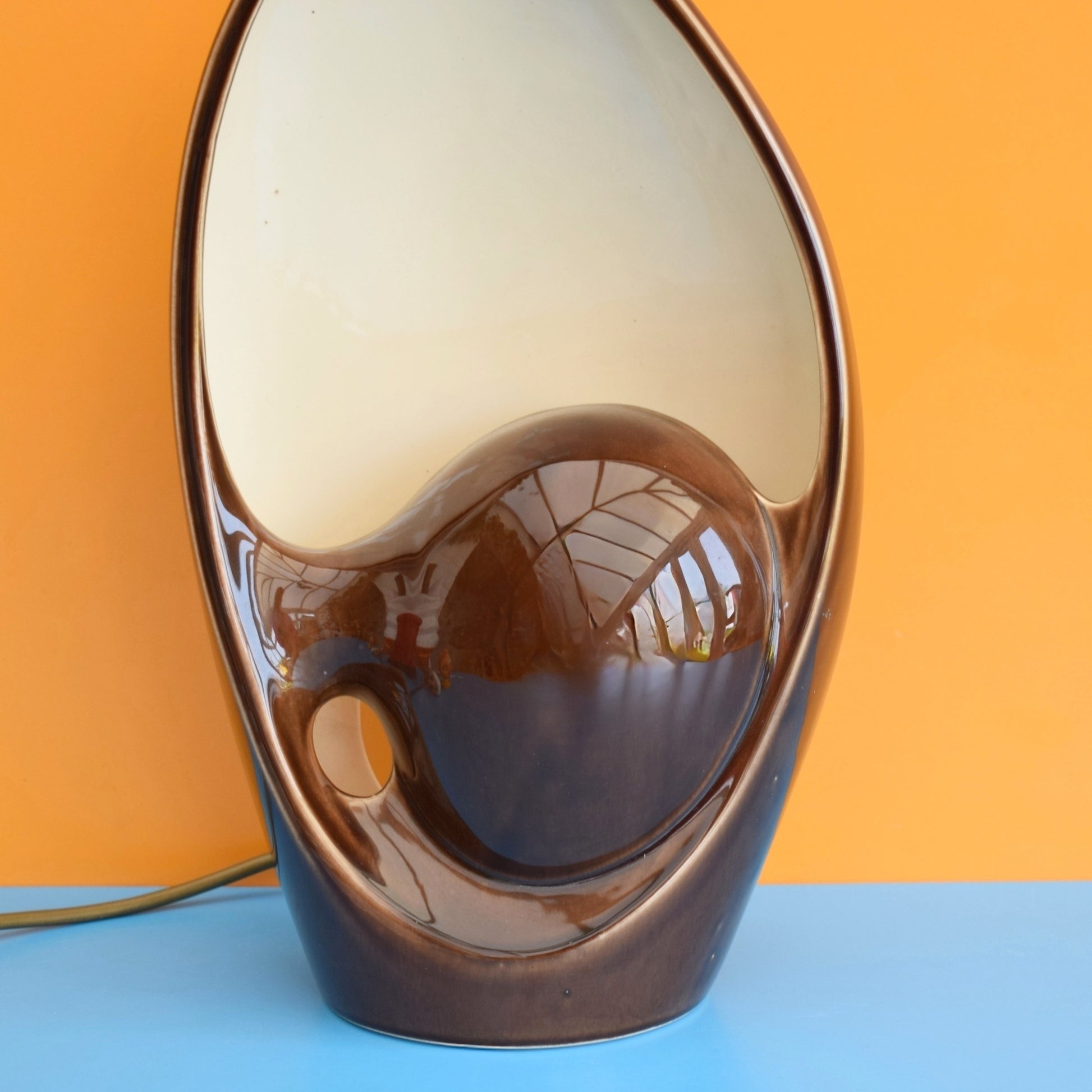 Vintage 1960s Holkham Pottery Table Lamp - Brown by Vintage