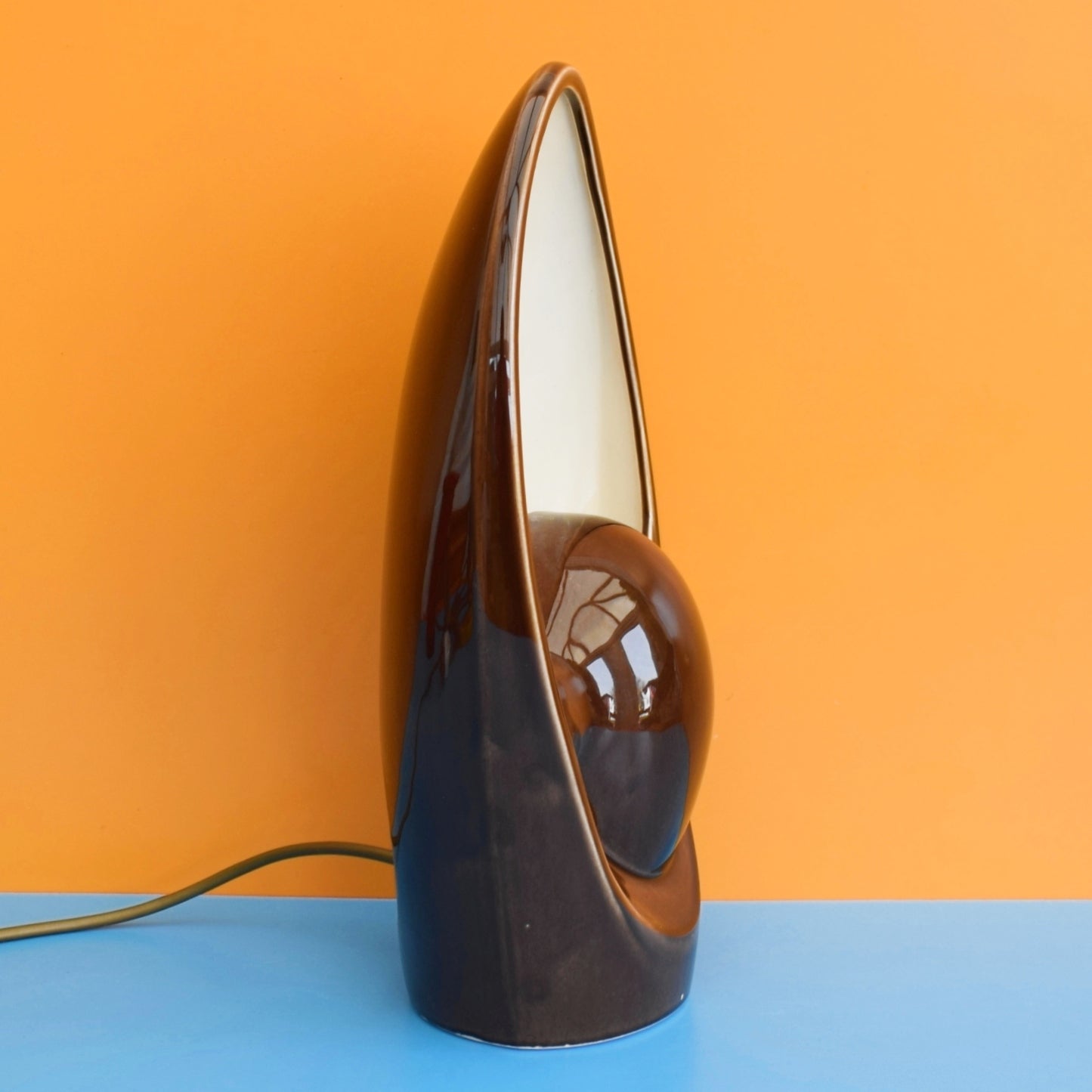 Vintage 1960s Holkham Pottery Table Lamp - Brown by Vintage