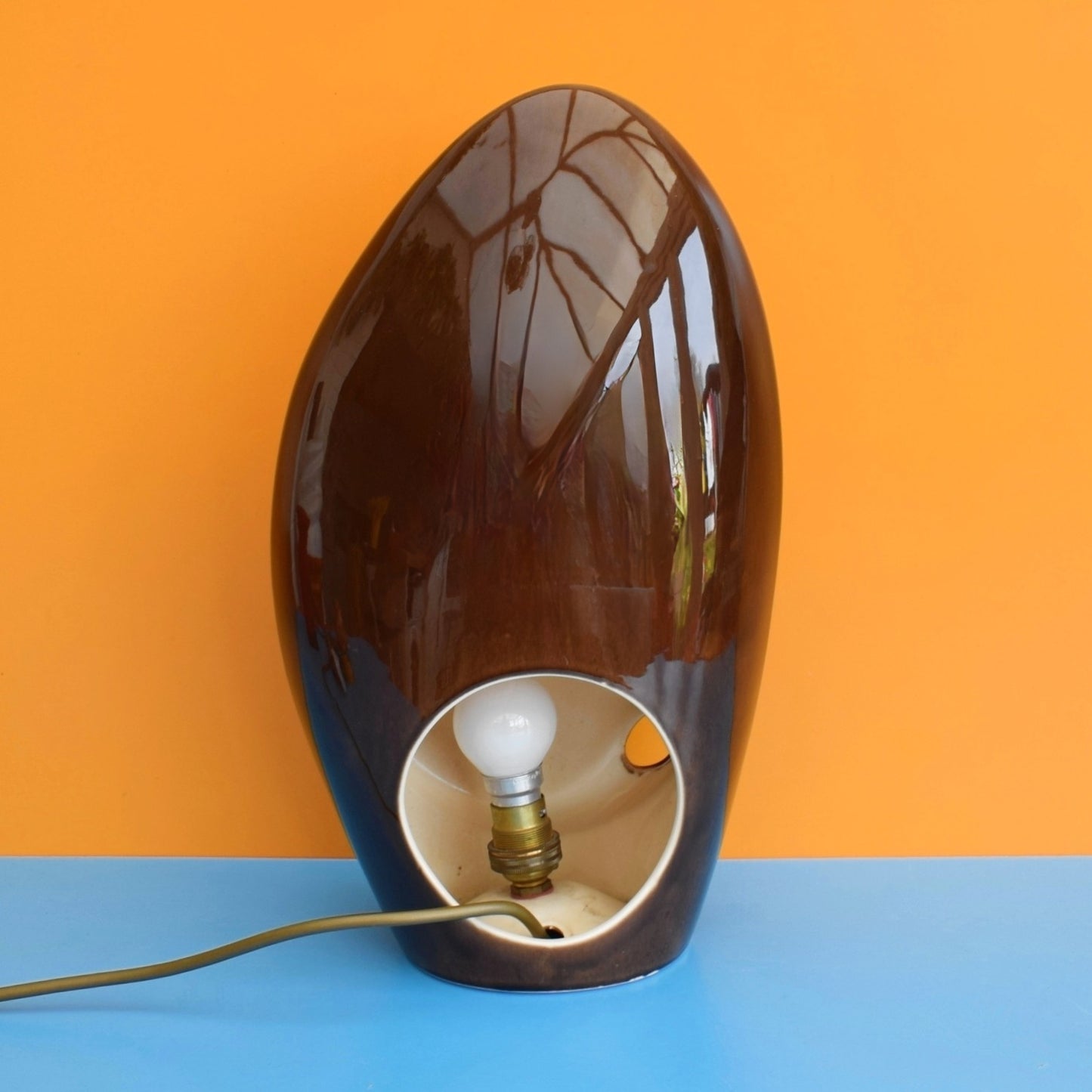 Vintage 1960s Holkham Pottery Table Lamp - Brown by Vintage
