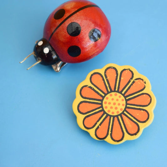 Vintage 1970s Wooden Clips - Ladybird / Flower - Counterpoint