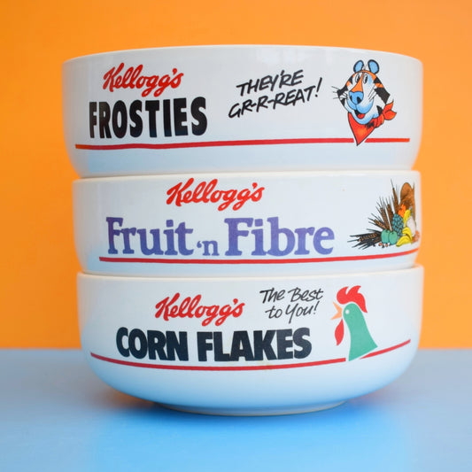 Vintage 1980s Kelloggs Cereal Bowls x3