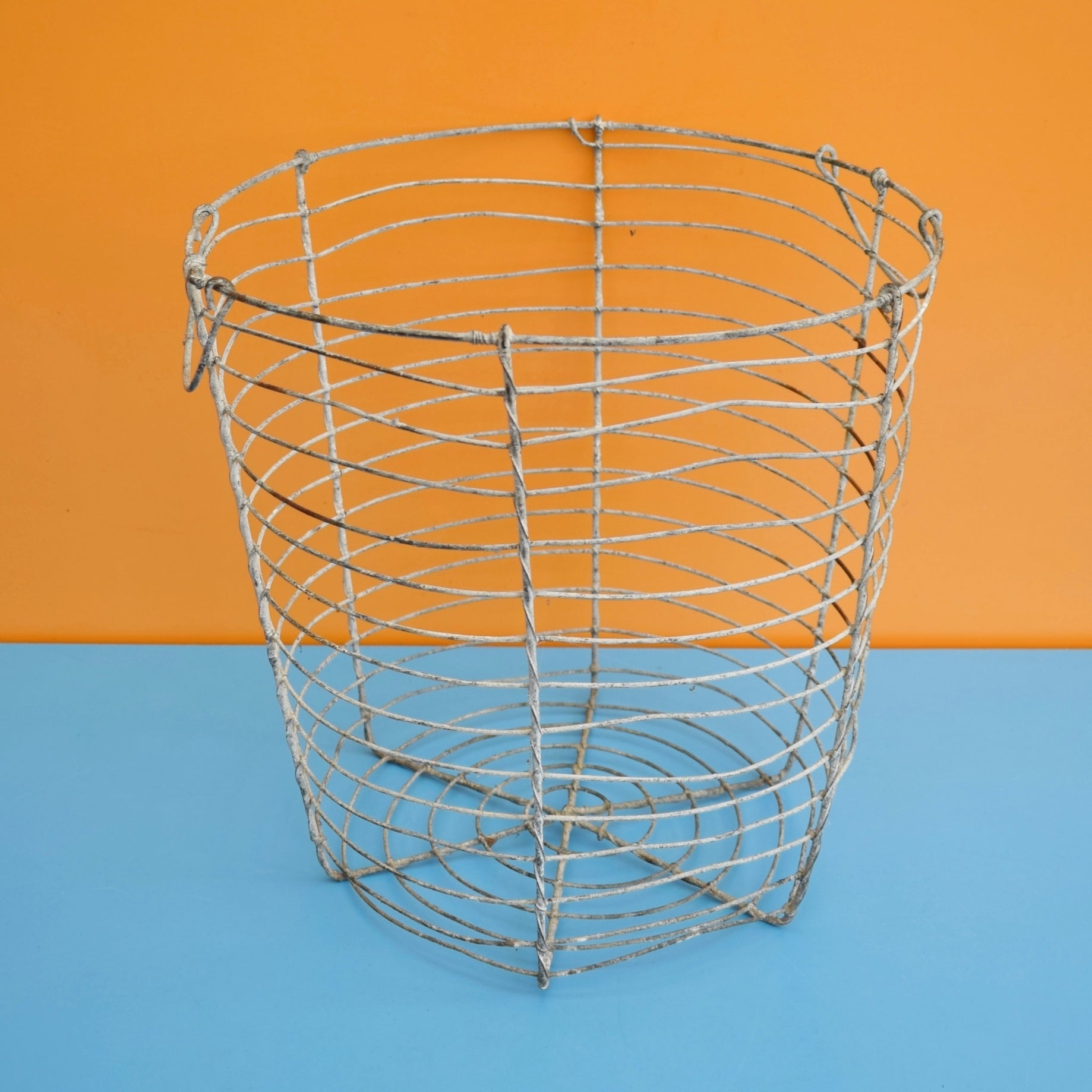 Vintage 1950s Wire Storage Basket - Galvanised by Pineapple Retro
