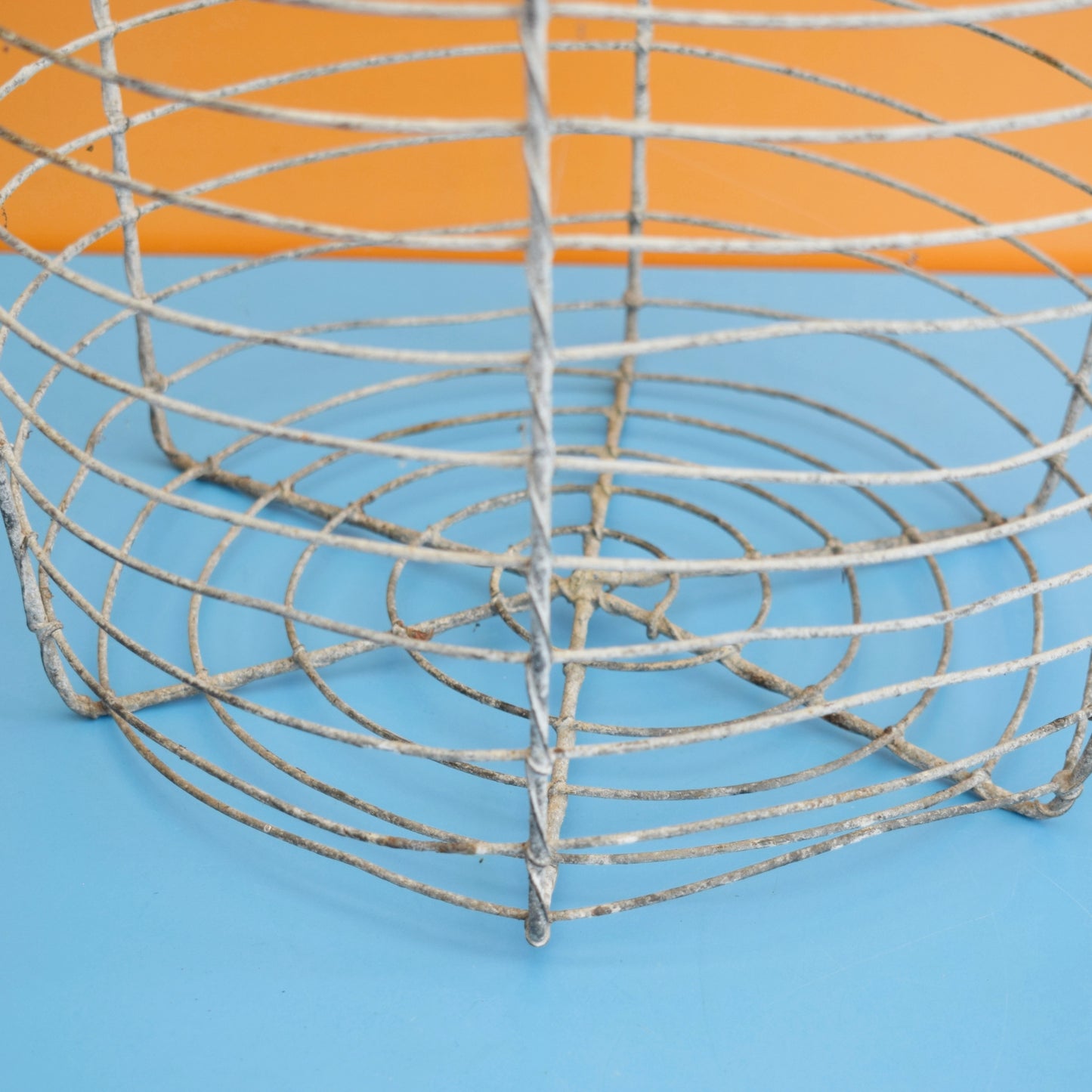 Vintage 1950s Wire Storage Basket - Galvanised by Pineapple Retro