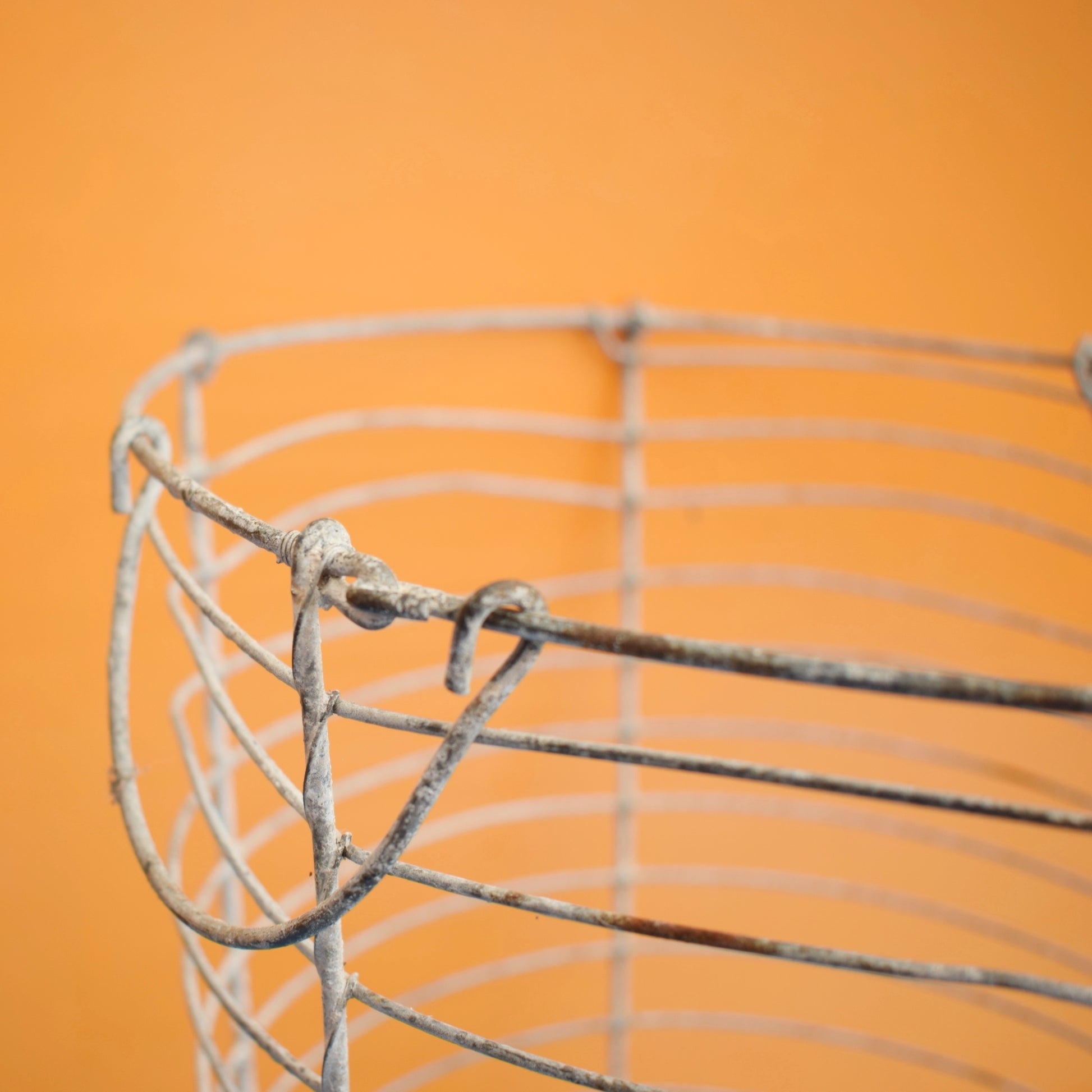 Vintage 1950s Wire Storage Basket - Galvanised by Pineapple Retro
