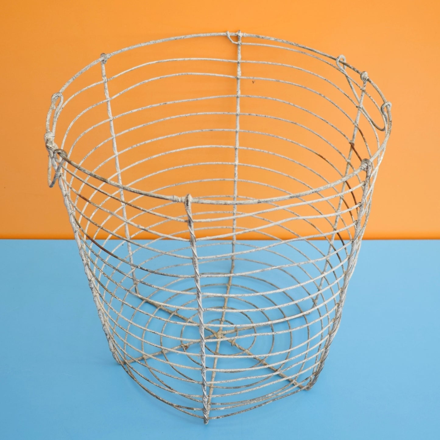 Vintage 1950s Wire Storage Basket - Galvanised by Pineapple Retro