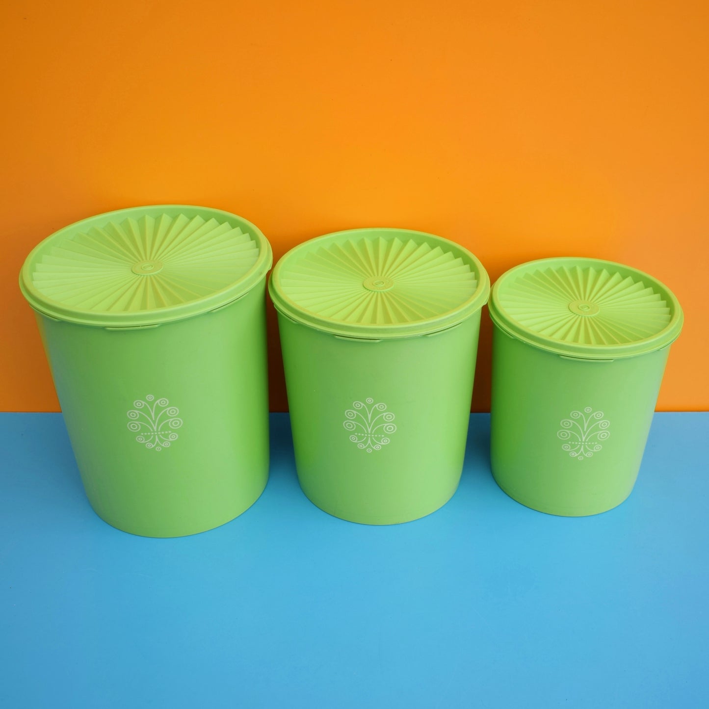 Vintage 1970s Tupperware Containers - Servalier- Apple Green - American by Pineapple Retro