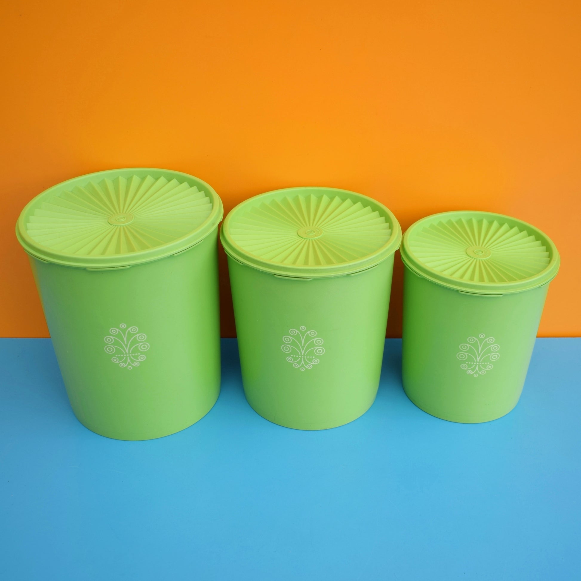 Vintage 1970s Tupperware Containers - Servalier- Apple Green - American by Pineapple Retro