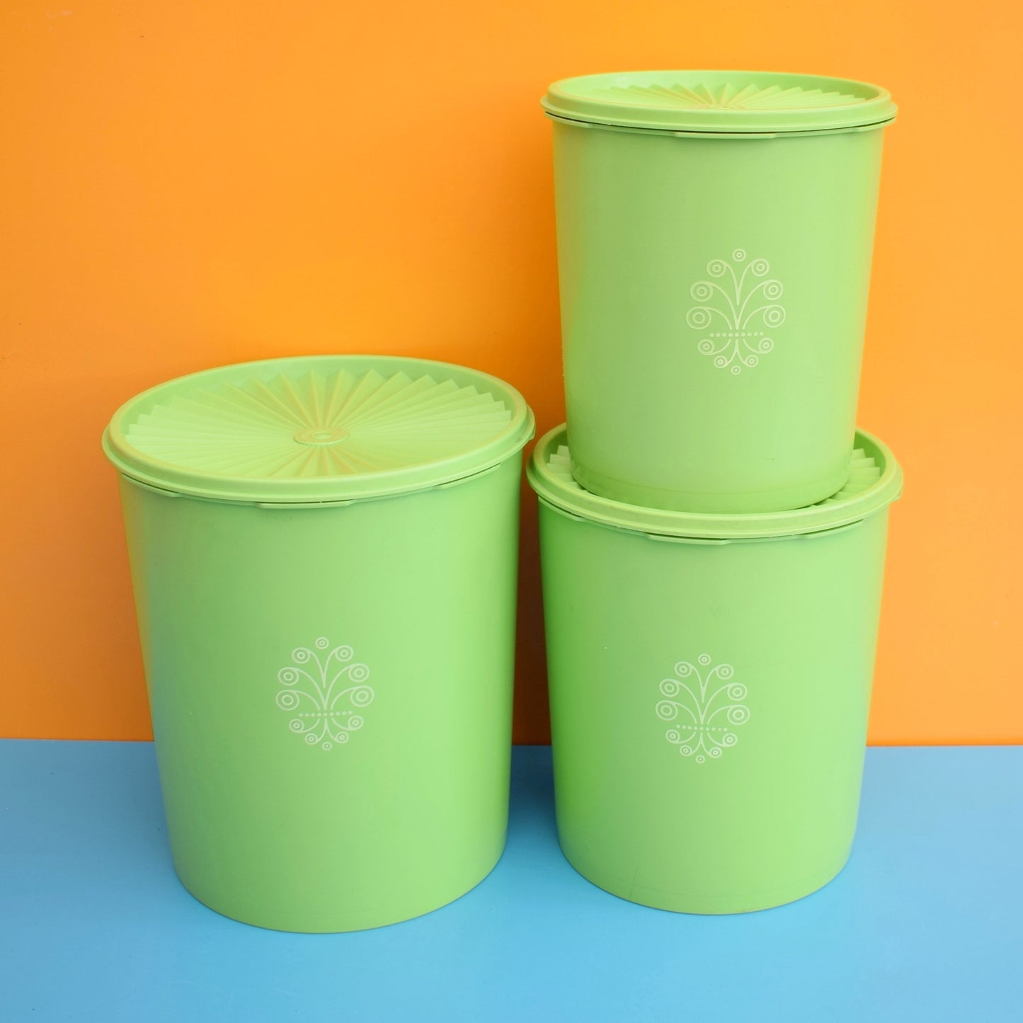 Vintage 1970s Tupperware Containers - Servalier- Apple Green - American by Pineapple Retro