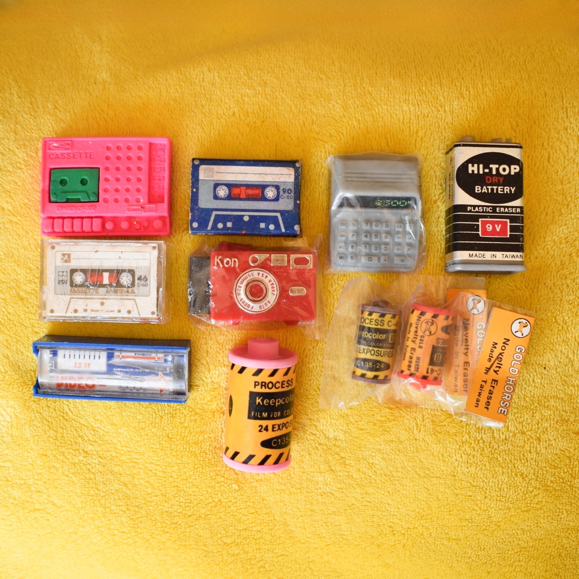 Vintage 1980s Collectable Erasers / Rubbers - Technology / Gamining x10 by Pineapple Retro