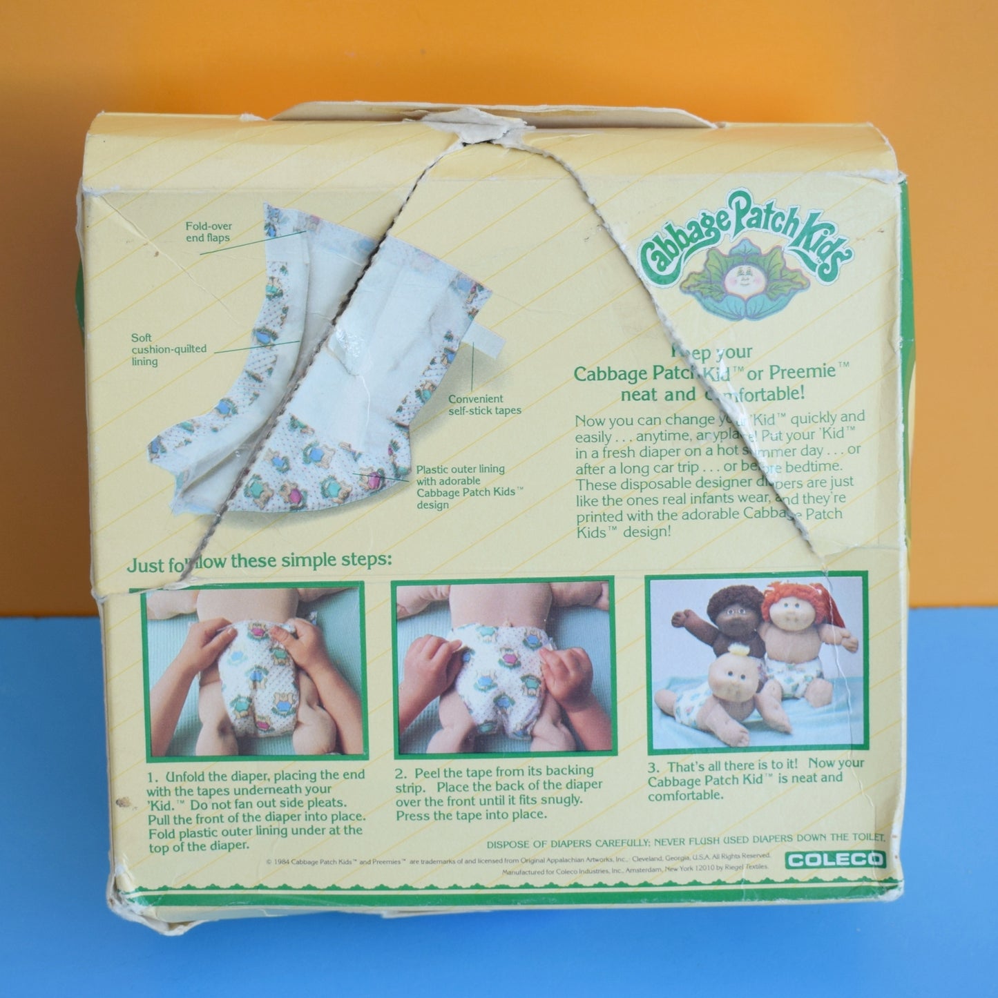 Vintage 1980s Cabbage Patch Kids Diapers/ Nappies- Boxed