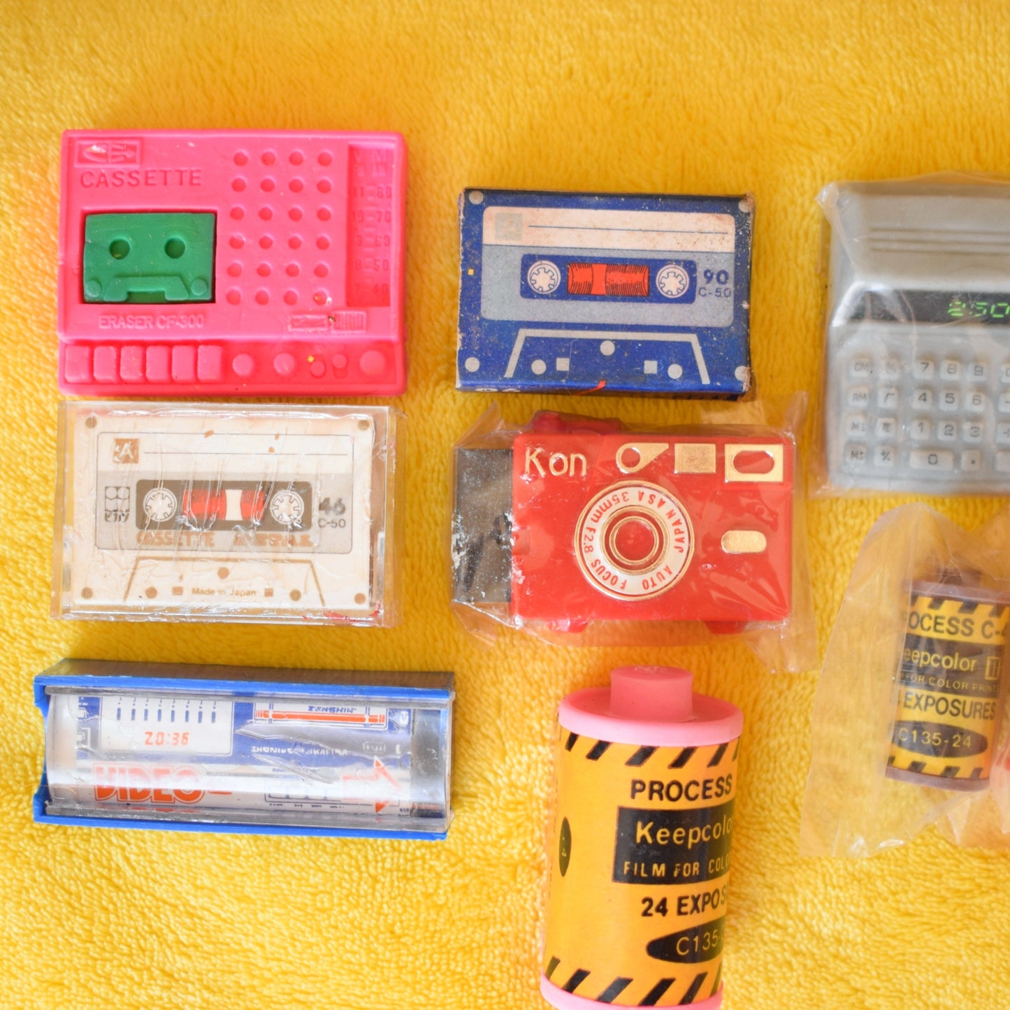 Vintage 1980s Collectable Erasers / Rubbers - Technology / Gamining x10 by Pineapple Retro