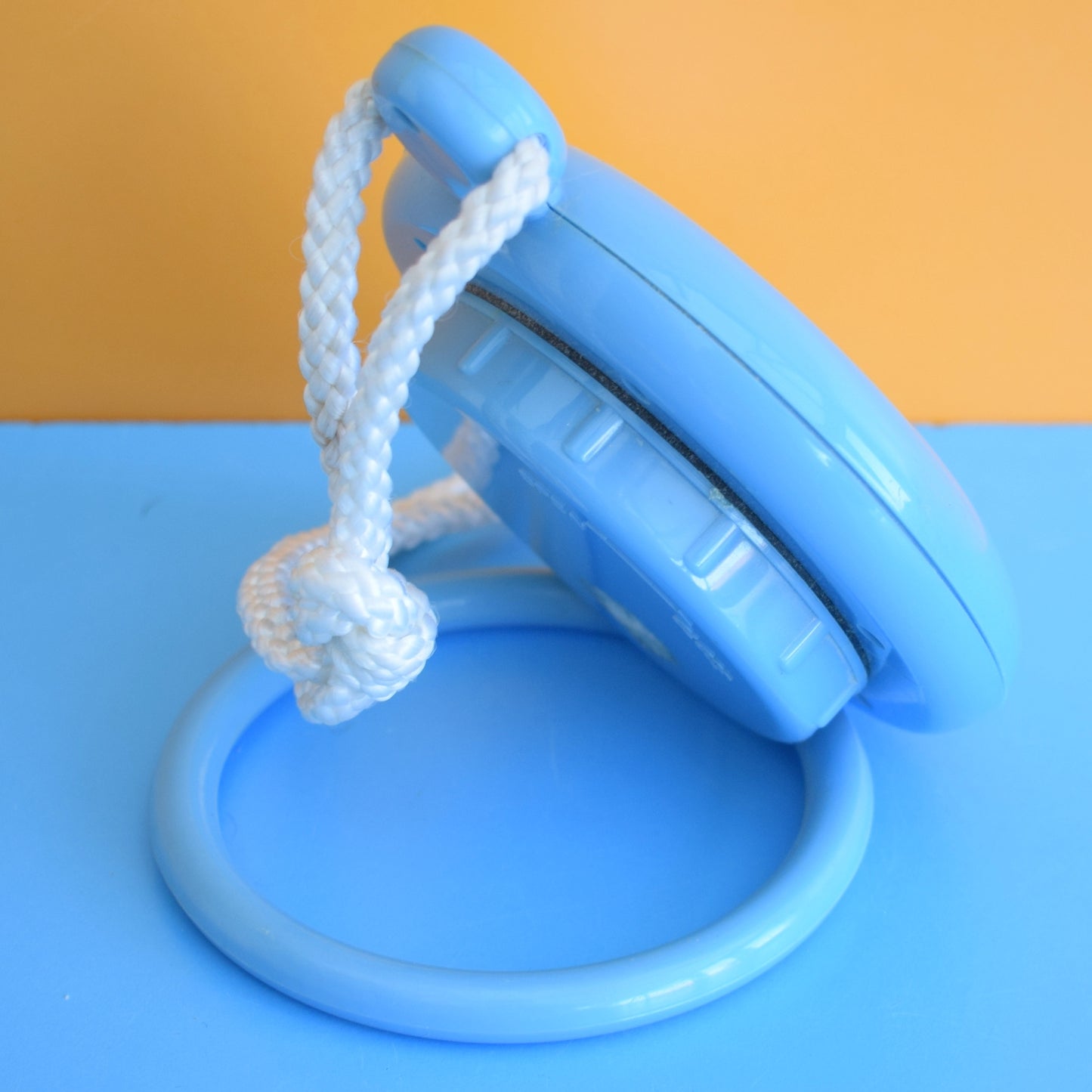 Vintage 1980s Hanging Plastic Clock - Blue