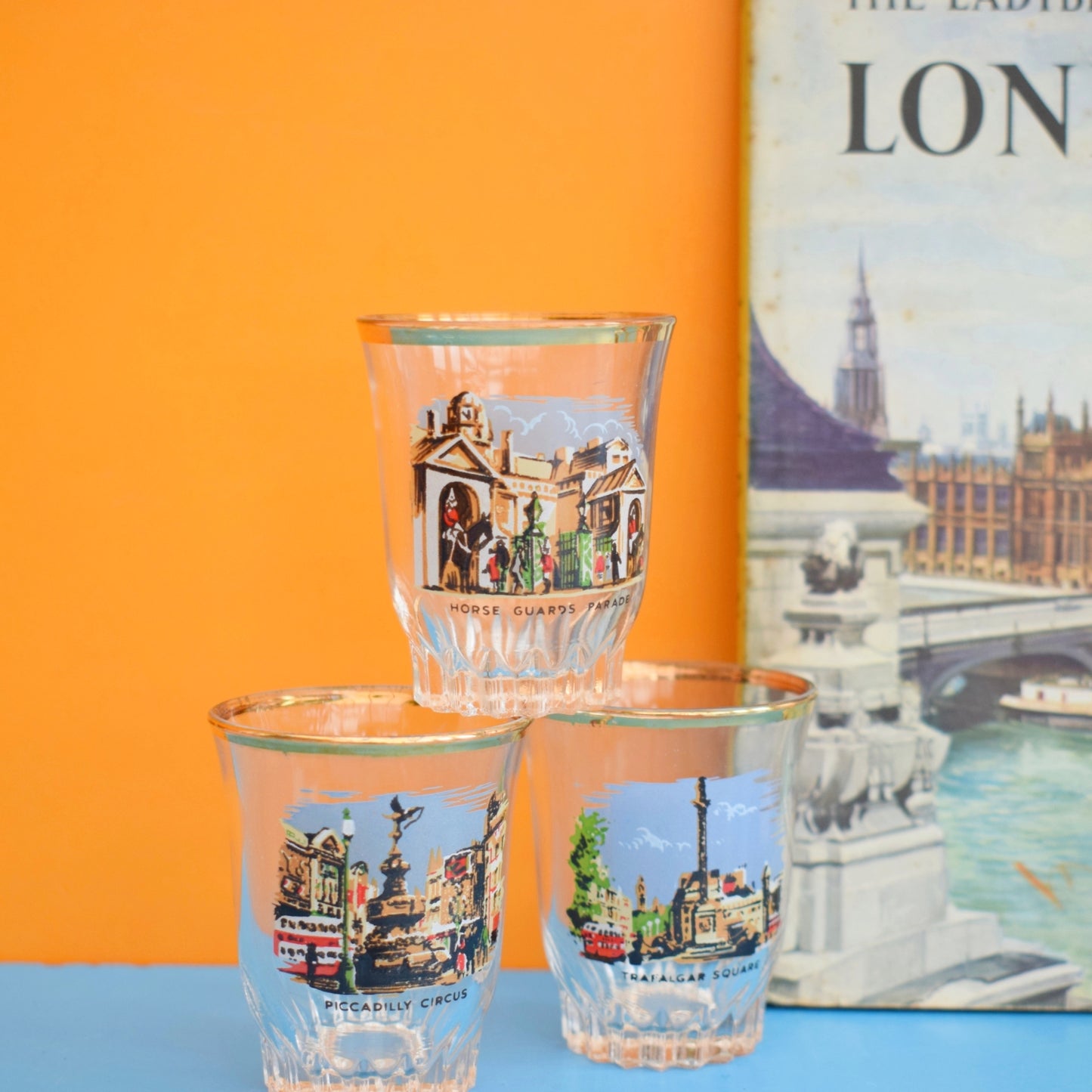 Vintage 1960s Ladybird Book & Shot Glass Set- London