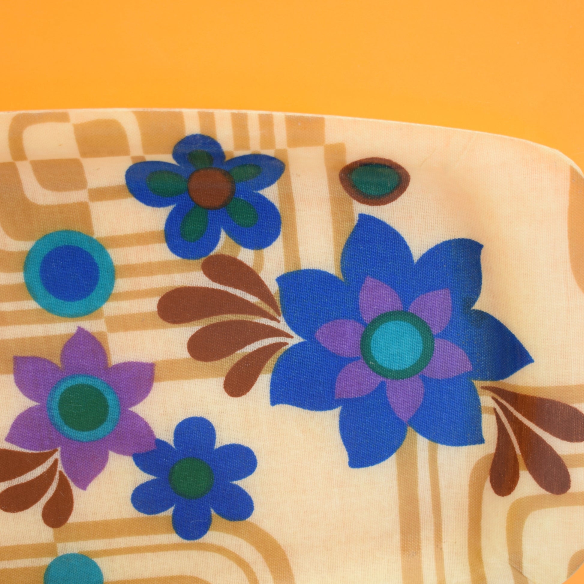 Vintage 1960s Fibreglass Trays - Blue Flowers x2 by Vintage