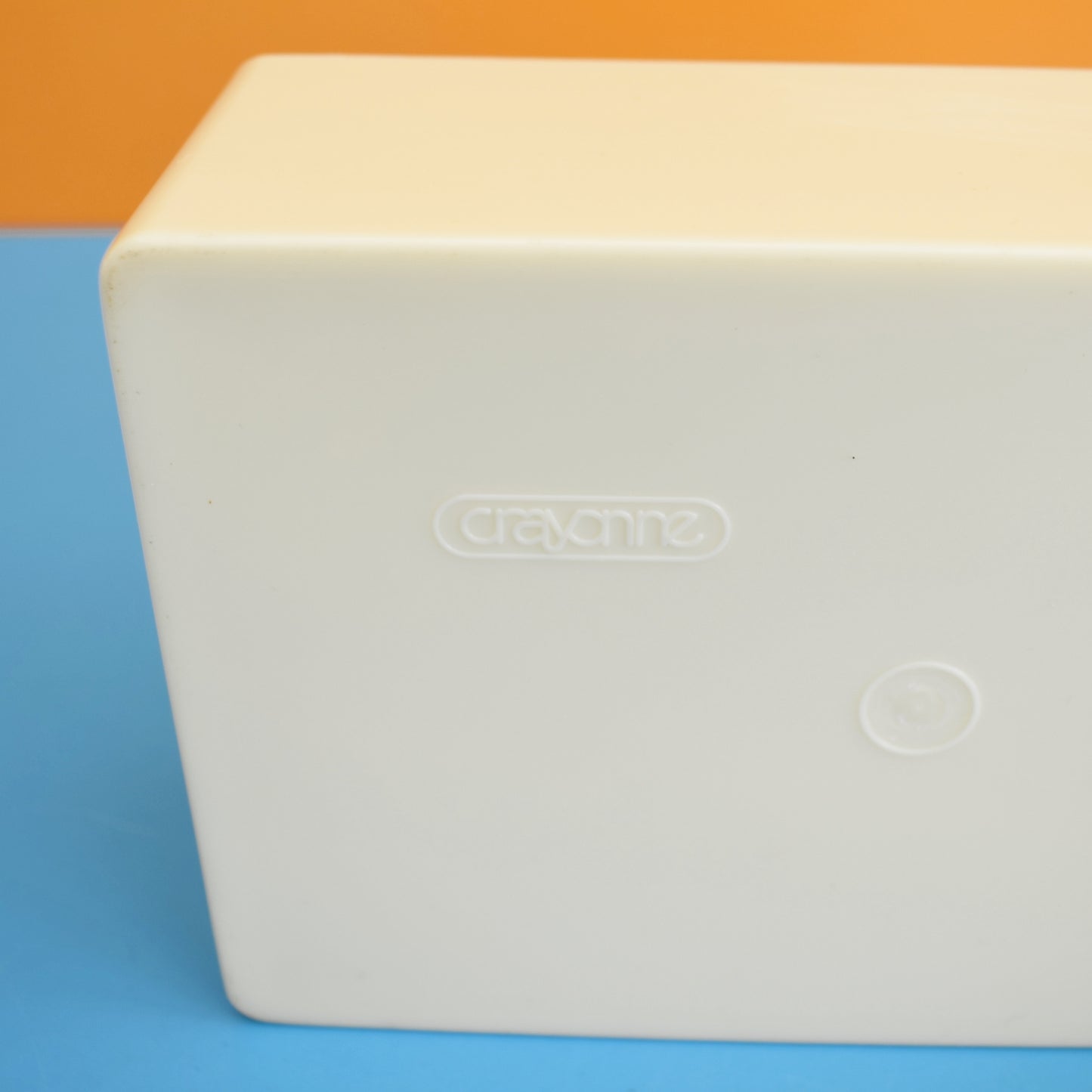 Vintage 1970s Plastic Habitat Crayonne Box - Cream