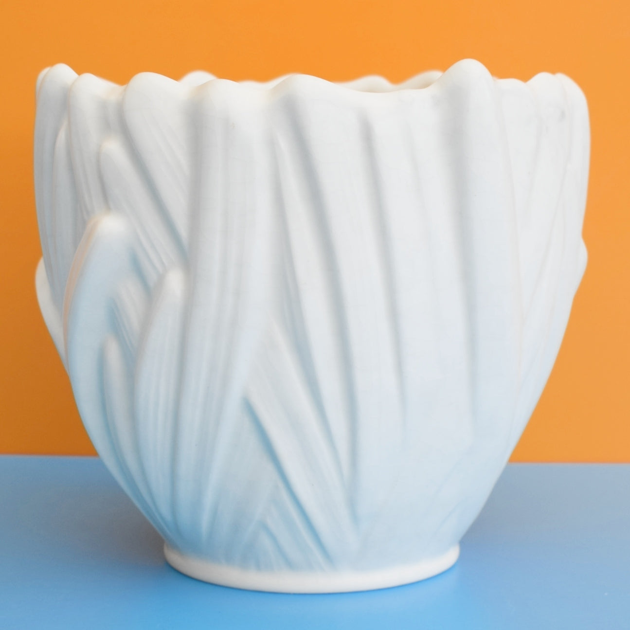 Vintage 1950s Organic - Cream Sylvac Planter / Shorter Shell / Crown Devon Vase by Vintage