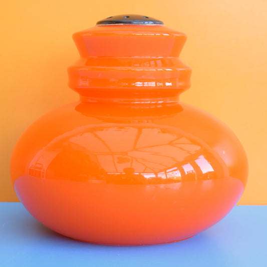 Vintage 1960s Glass Light Fitting - Scandinavian - Orange