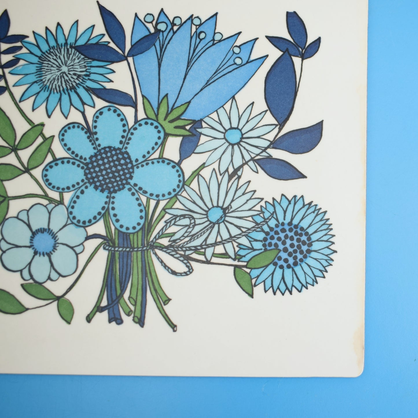 Vintage 1960s Taunton Vale Placemats - Rare - Blue & Green - Boxed by Vintage