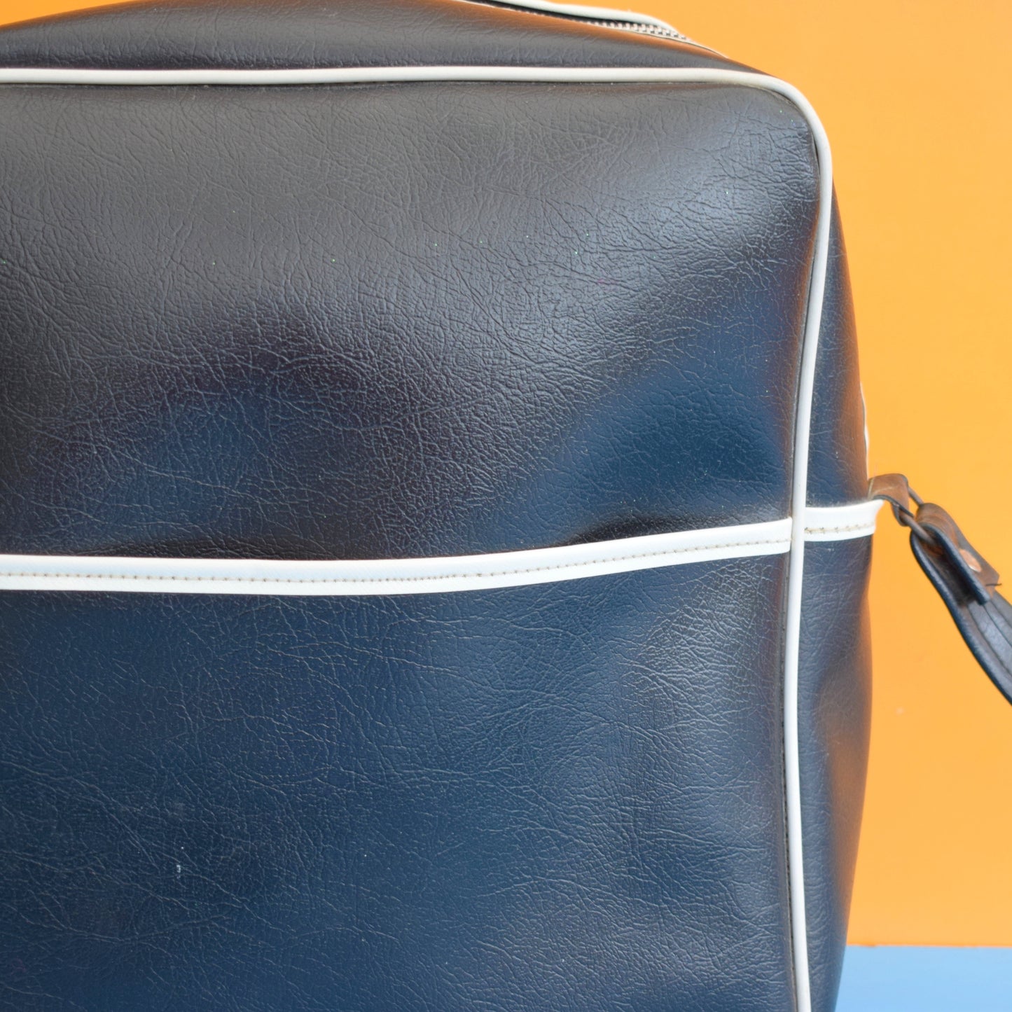 Vintage 1970s Vinyl Shoulder Bag - Monochrome