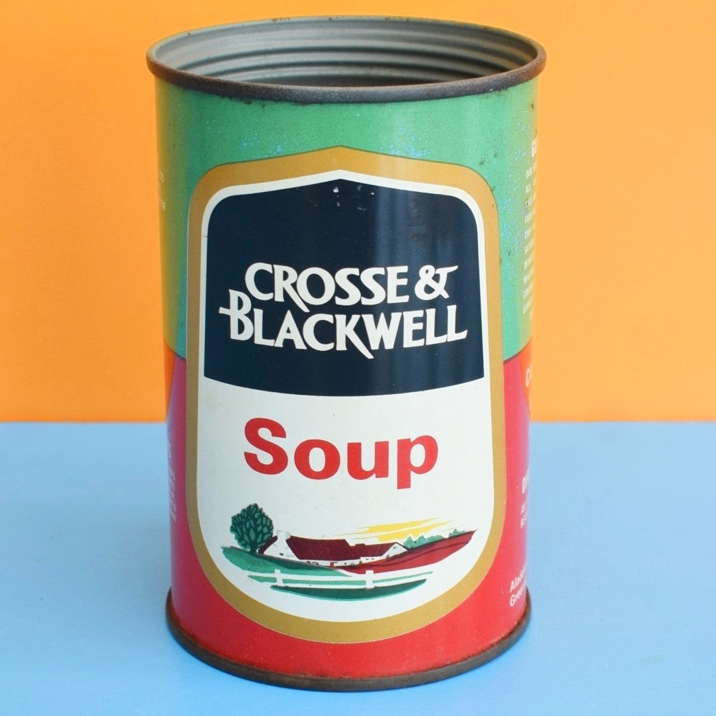 Vintage 1980s Crosse & Blackwell Soup Tin Vase/ Storage by Pineapple Retro