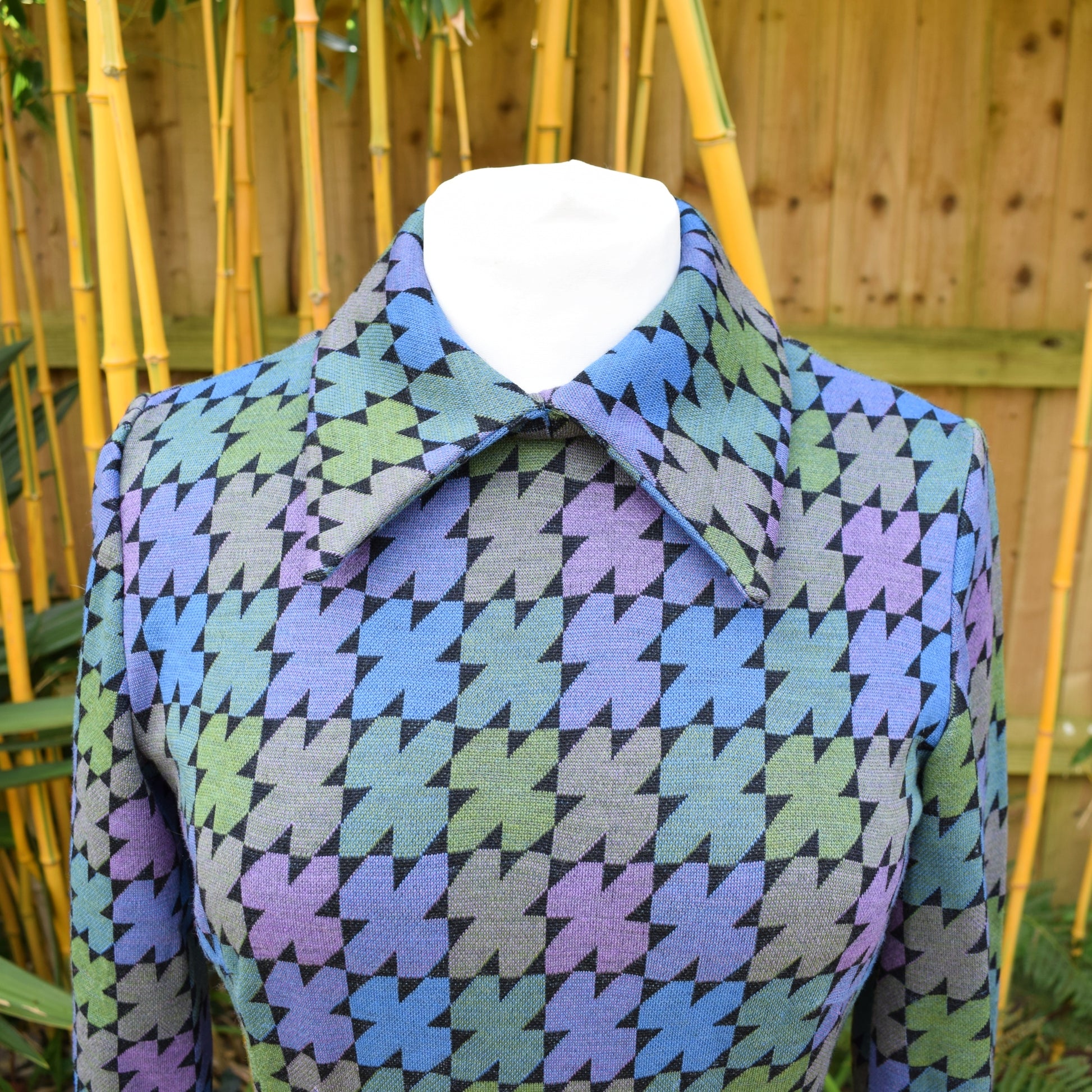 Vintage 1970s Dress - Wolsey 70s - Geometric Style - Size 12 by Pineapple Retro