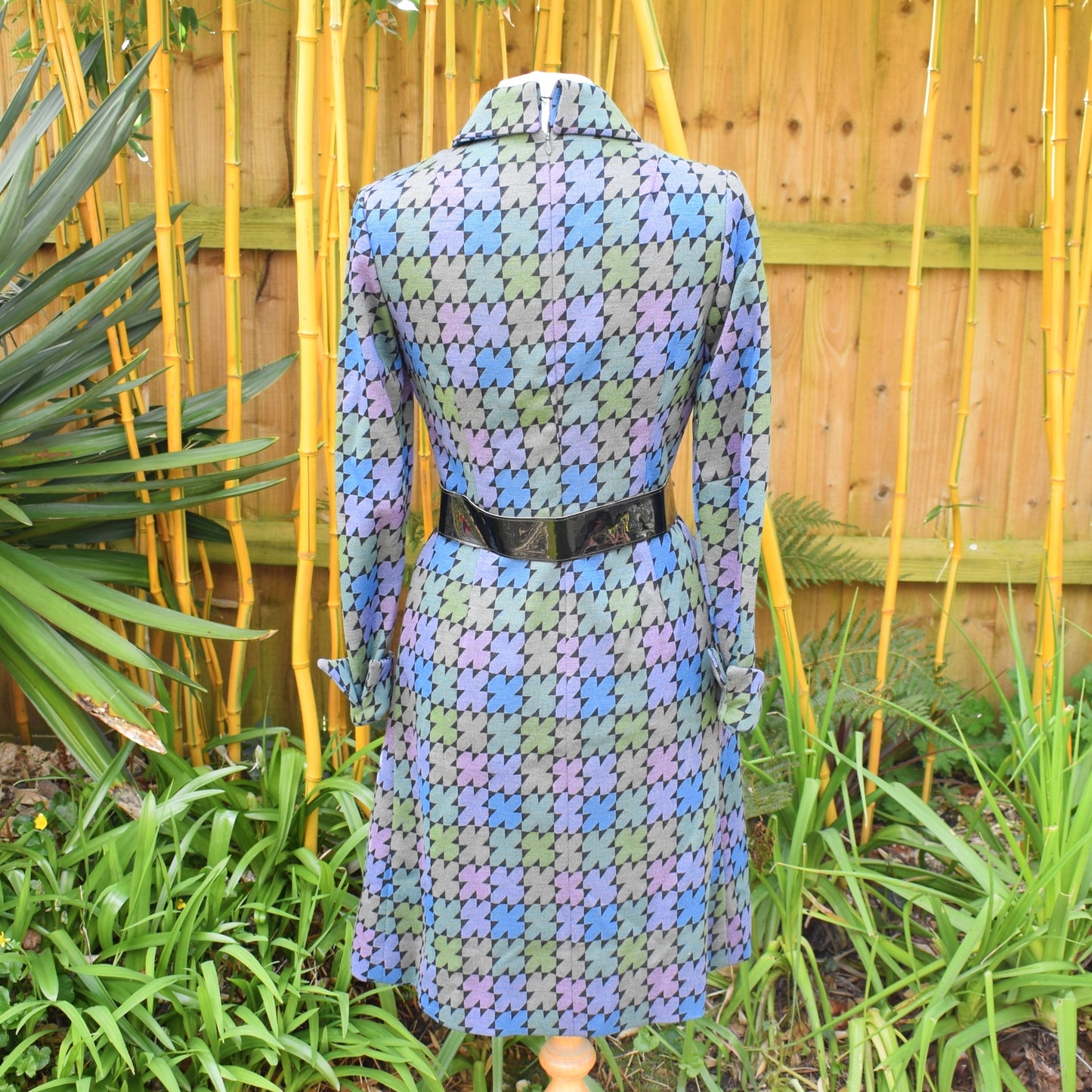 Vintage 1970s Dress - Wolsey 70s - Geometric Style - Size 12 by Pineapple Retro