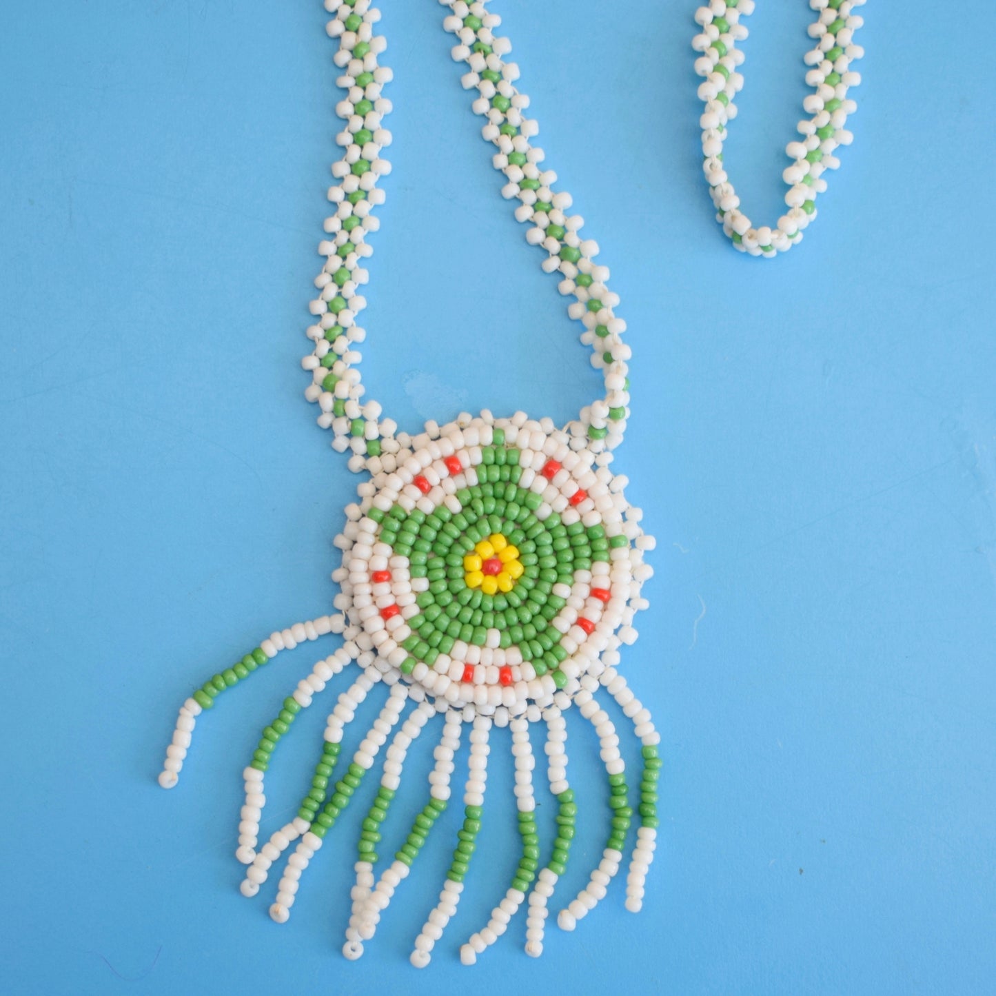 Vintage 1970s Beaded Native American Style Necklace