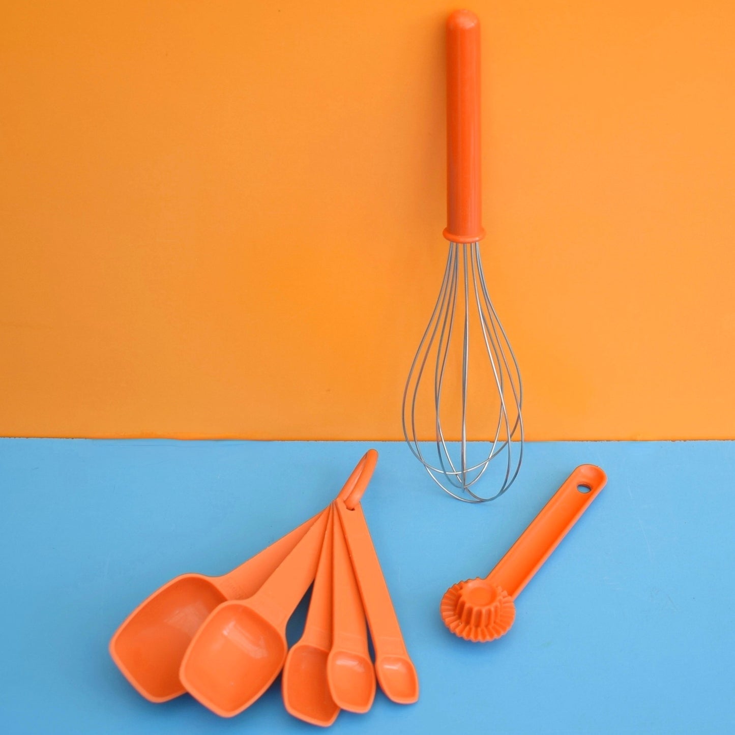 Vintage 1970s Plastic Kitchen Bits Tupperware Etc - Orange