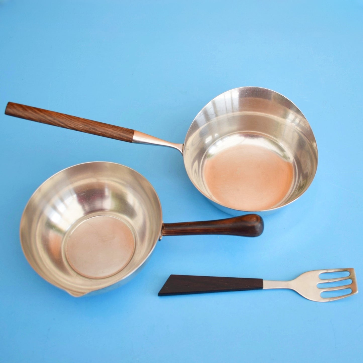 Vintage 1960s Stainless Steel / Rosewood Bits - Scandinavian.