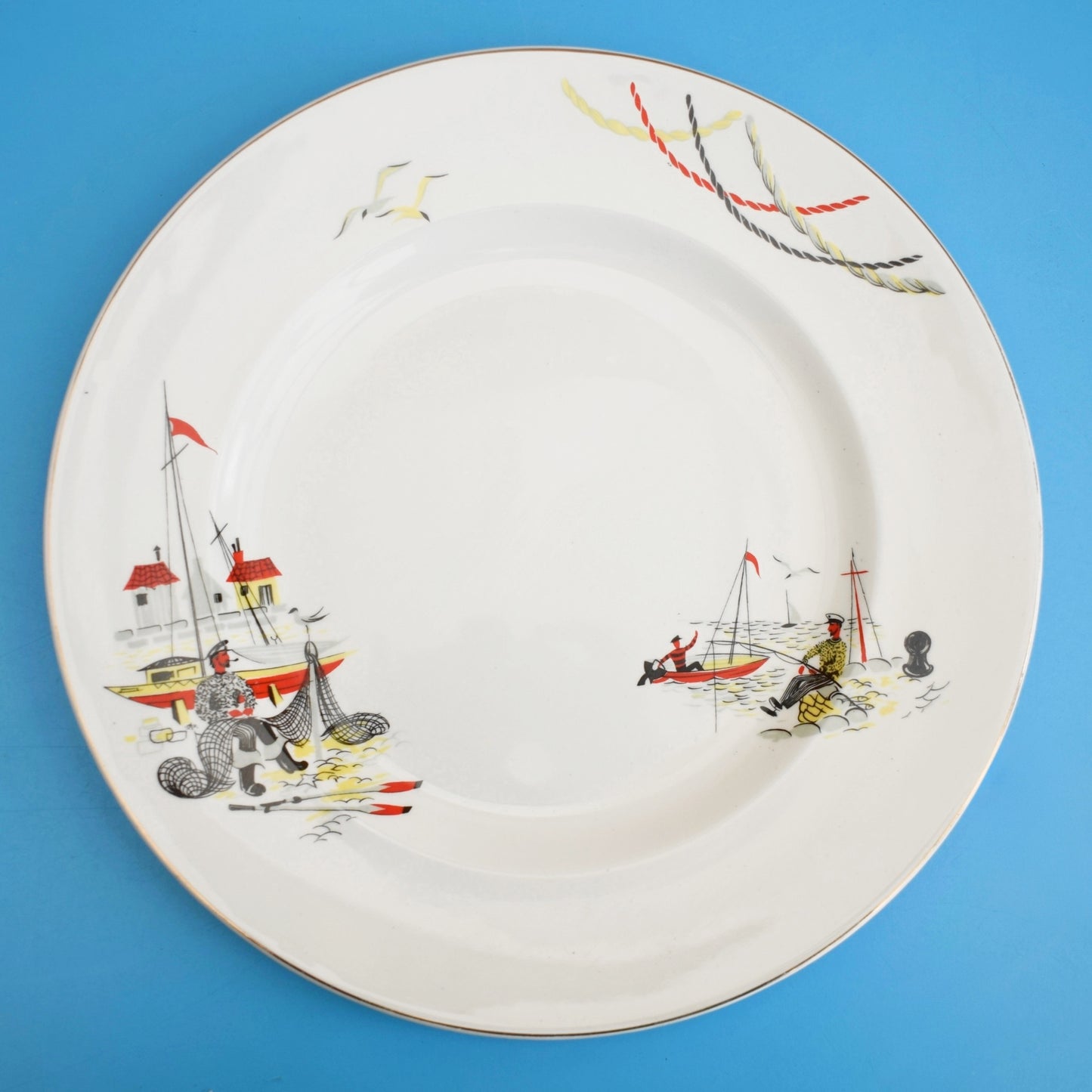 Vintage 1950s Kitsch Alfred Meakin Dinner Plates - Sea Breezes