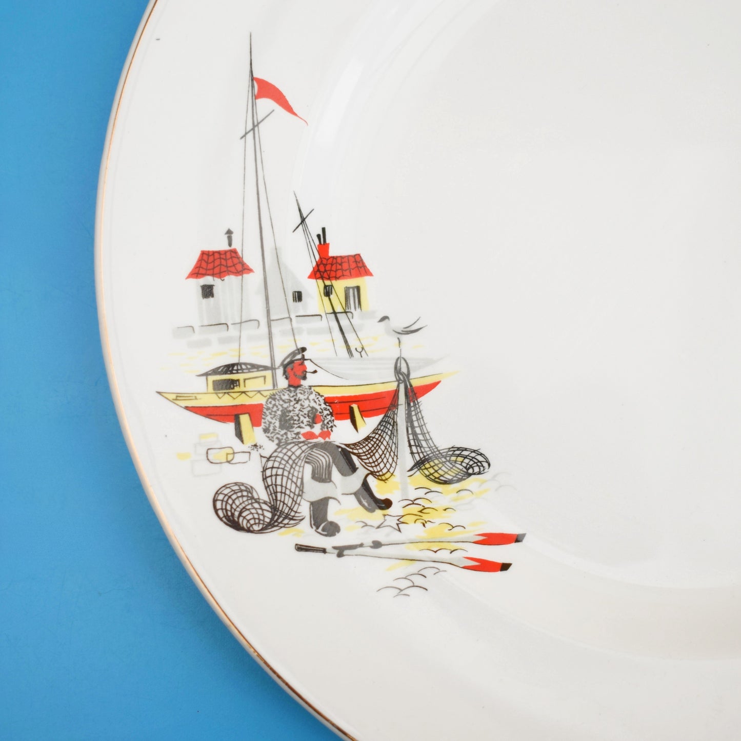 Vintage 1950s Kitsch Alfred Meakin Dinner Plates - Sea Breezes