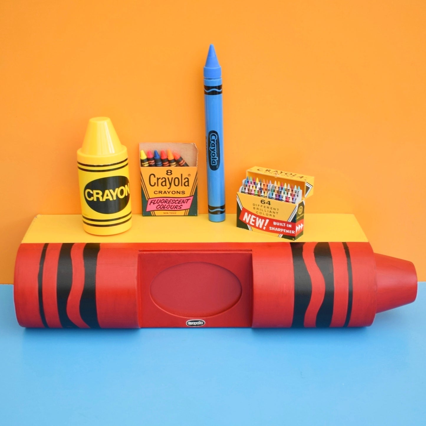 Vintage 1990s Crayon Shelf - Pop Art - USA - Red Crayola