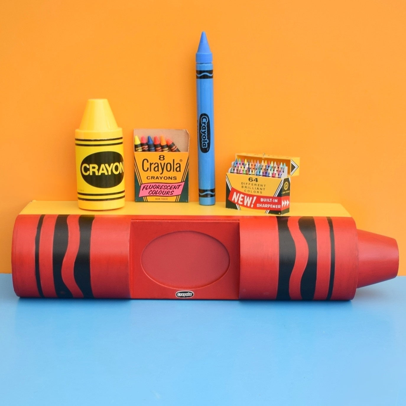 Vintage 1990s Crayon Shelf - Pop Art - USA - Red Crayola