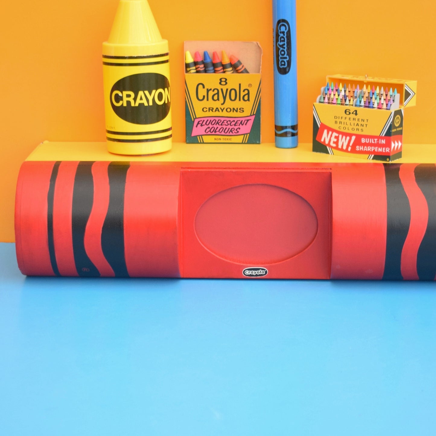 Vintage 1990s Crayon Shelf - Pop Art - USA - Red Crayola