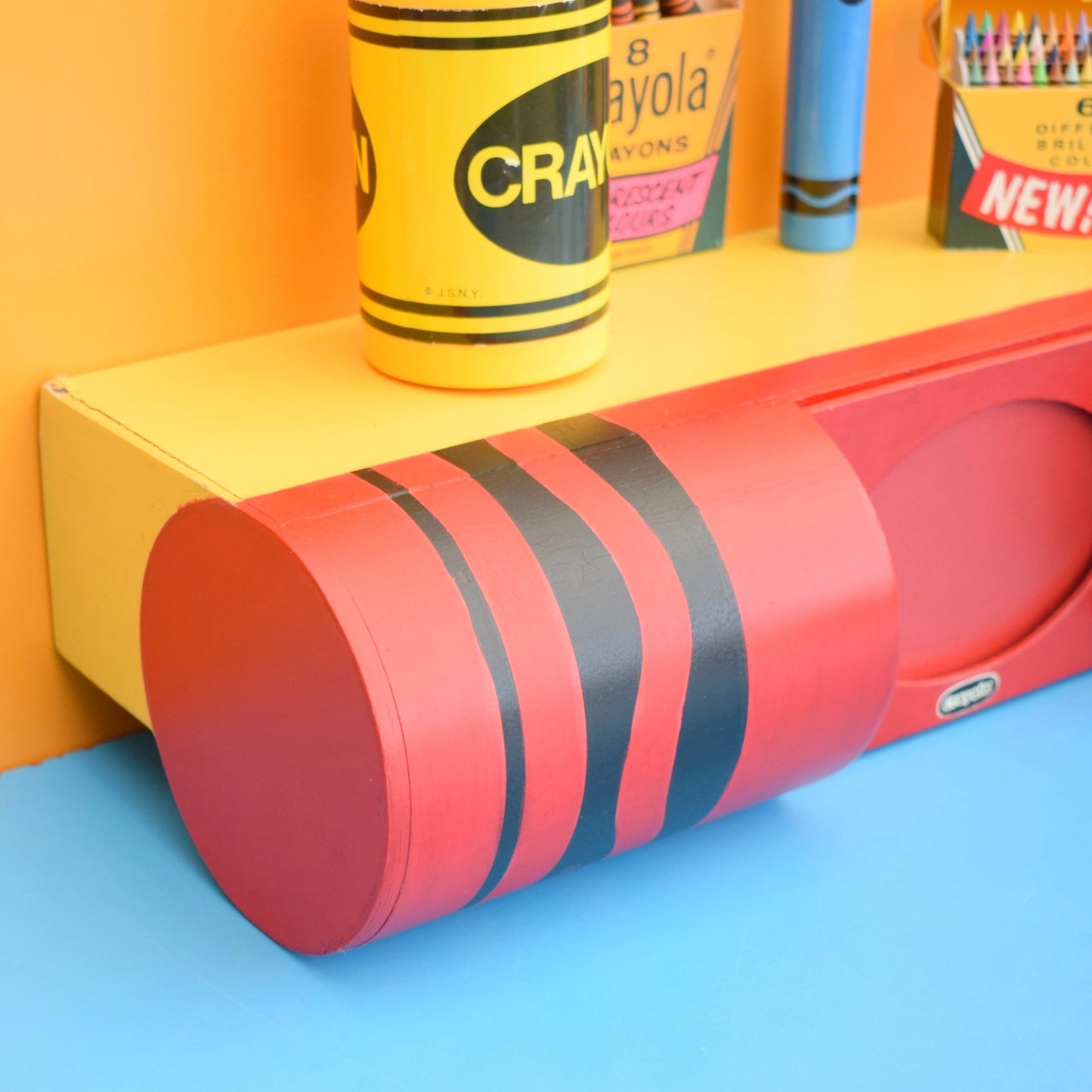 Vintage 1990s Crayon Shelf - Pop Art - USA - Red Crayola