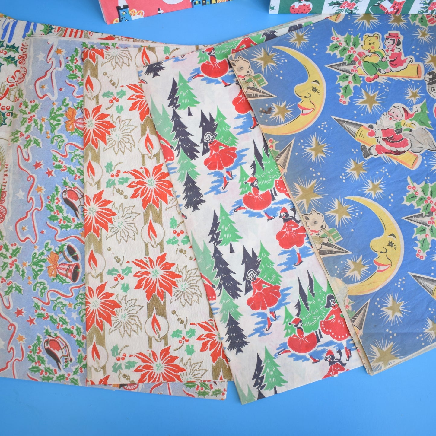 Vintage 1950s Christmas Wrapping Paper - Various Designs