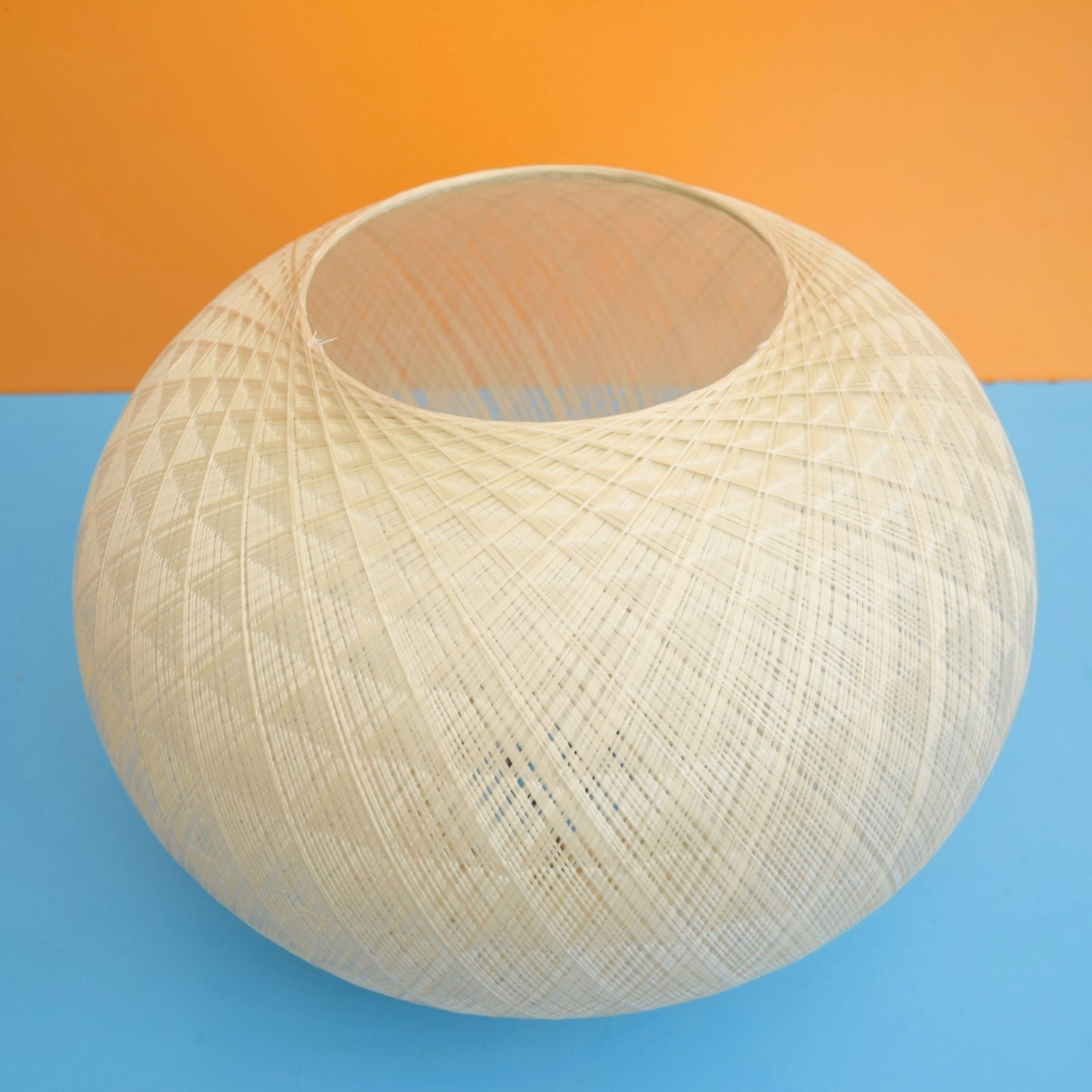 Vintage 1960s Spun/ Woven Lamp Shade - Cream