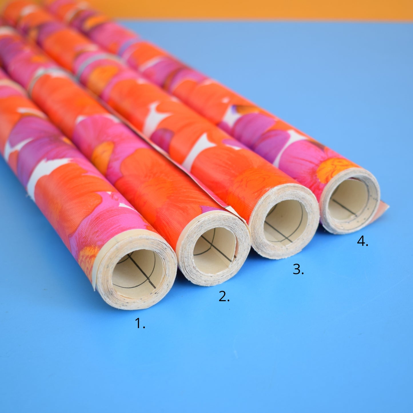 Vintage 1970s Sticky Plastic / Fablon Roll - Flower Power - Pink by Pineapple Retro